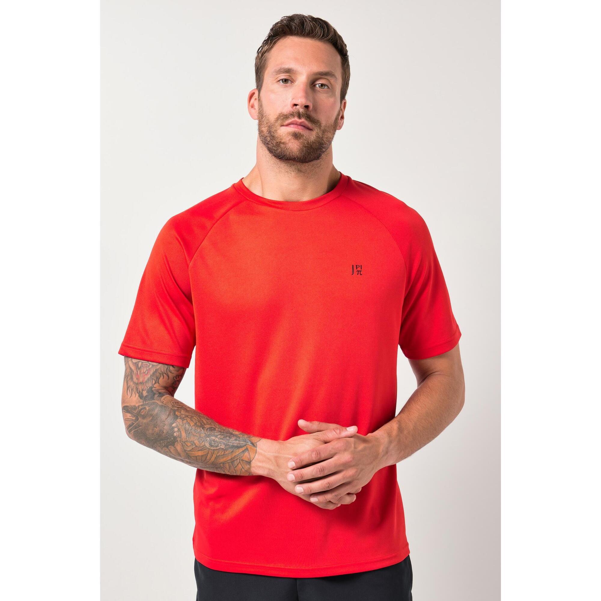 Męski T-shirt FLEXNAMIC® fitness rękaw 1/2 nadruk z tyłu QuickDry