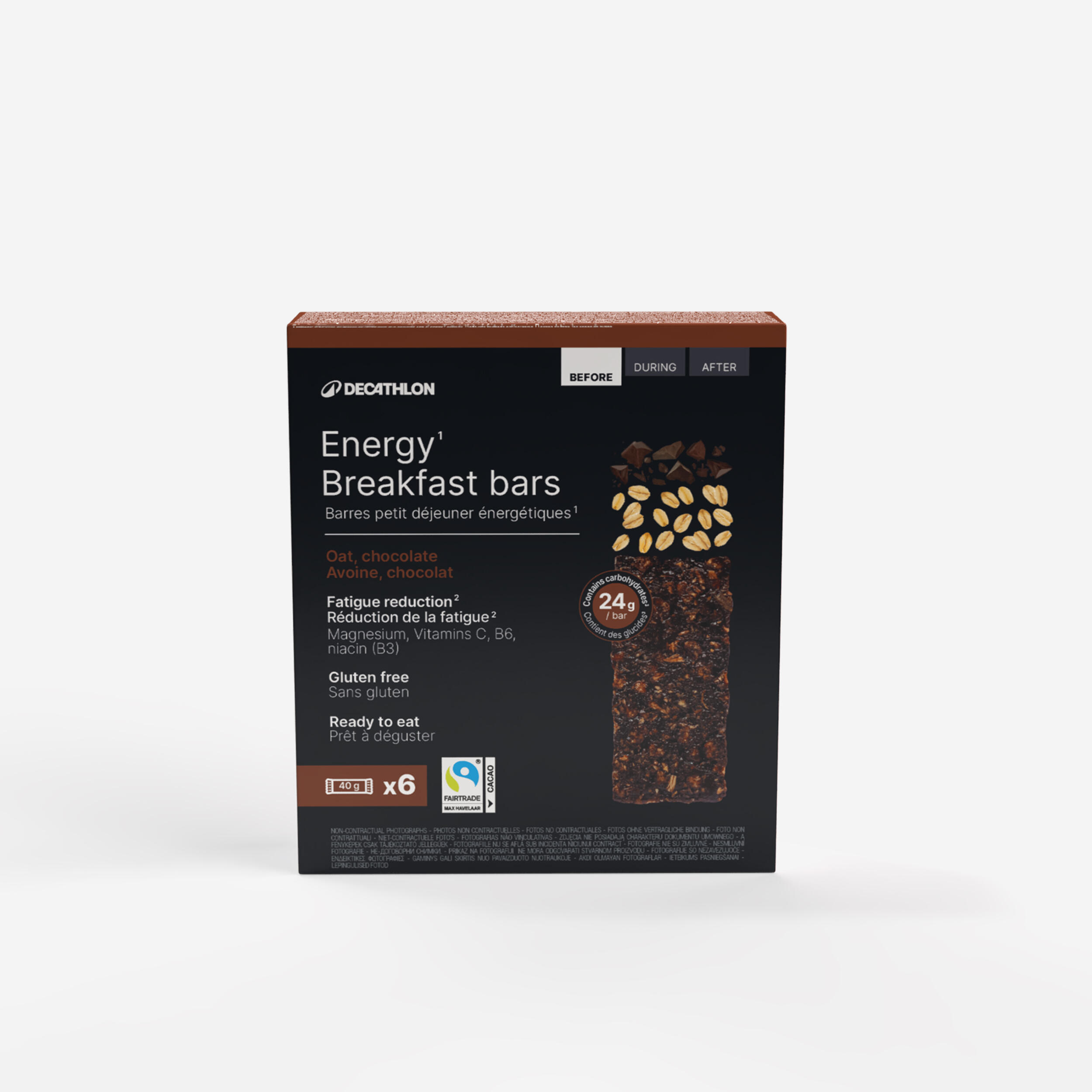 Baton energetyczny śniadaniowy czekoladowy bez glutenu x6