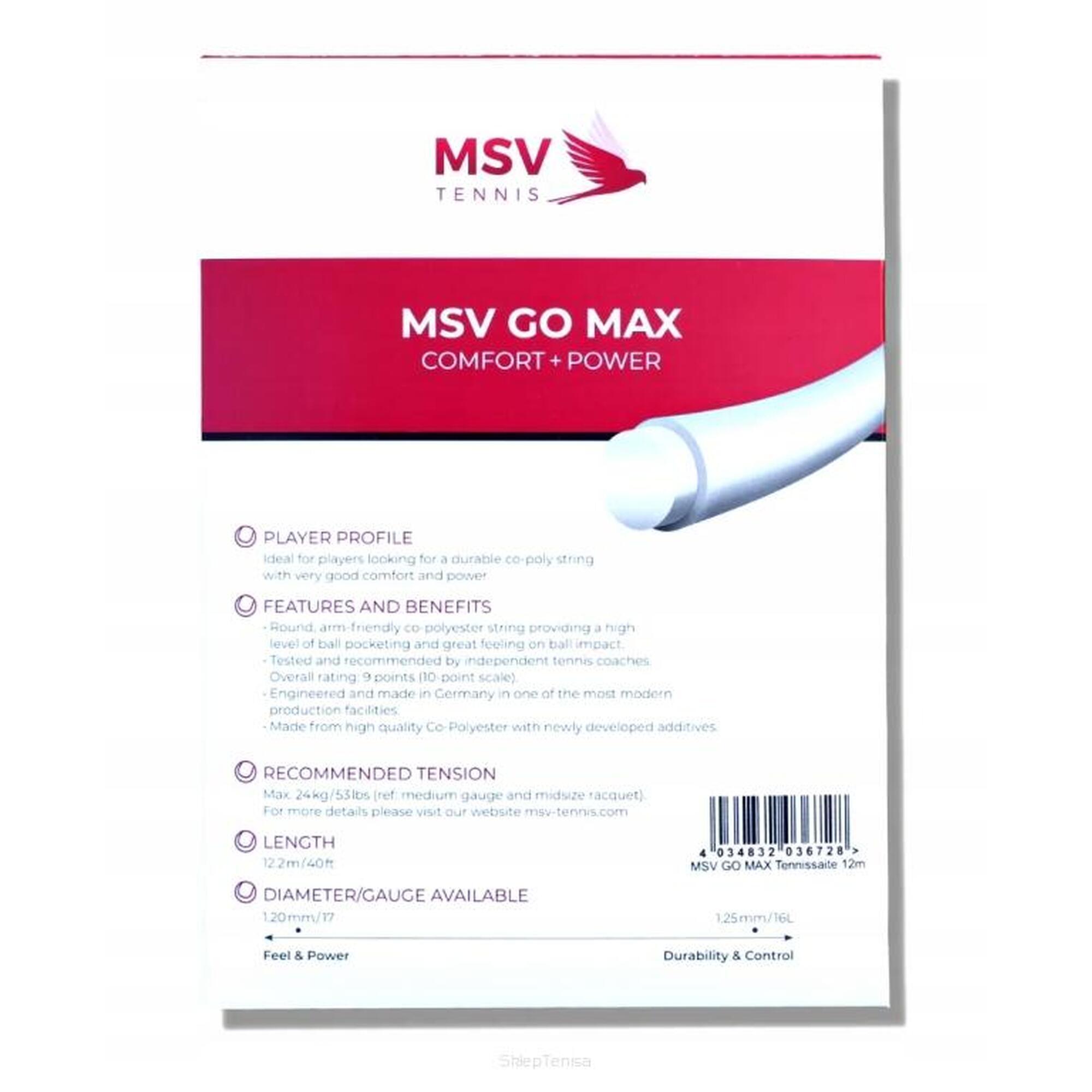 Naciąg tenisowy MSV GO MAX 1.20 czarny