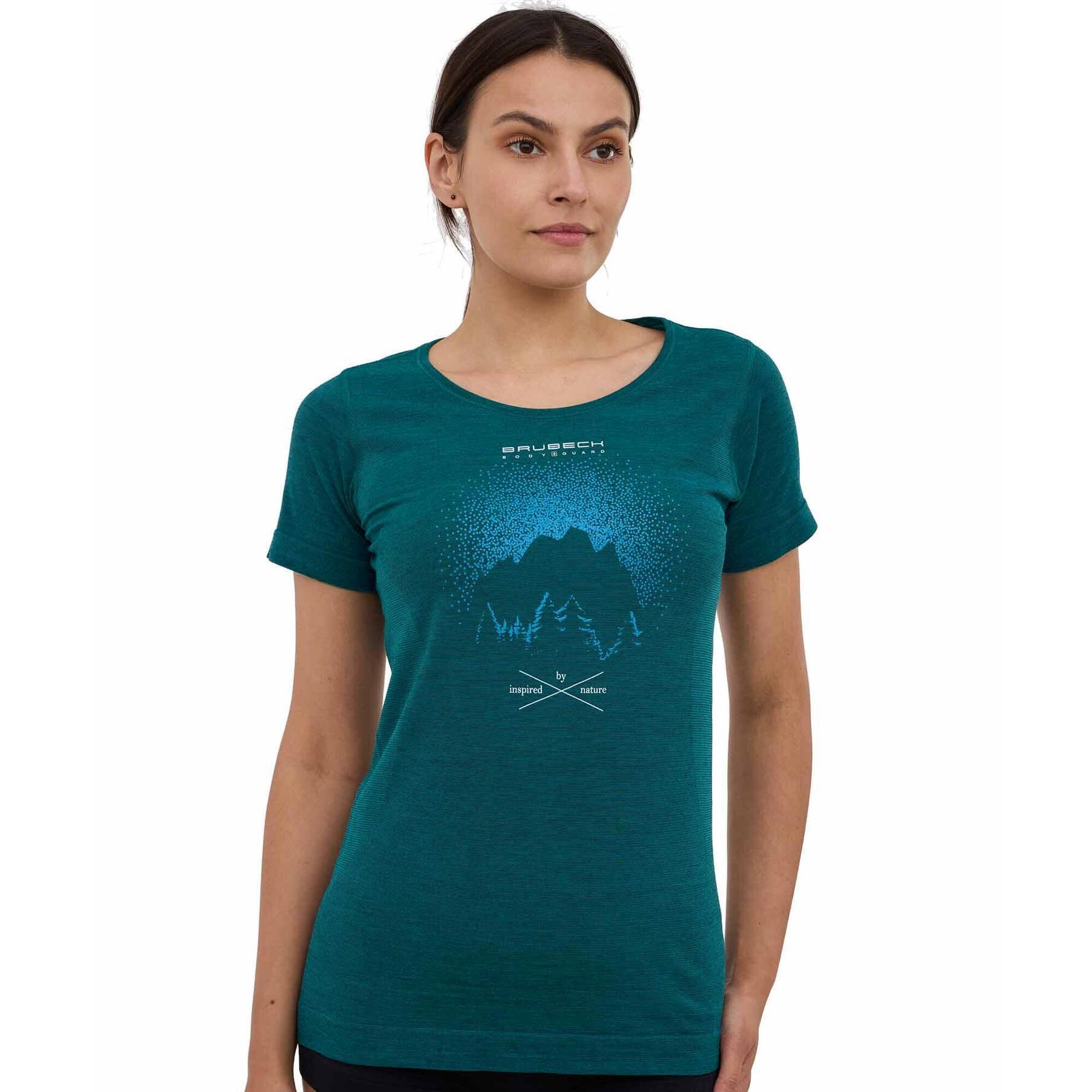 Koszulka damska z krótkim rękawem wełniana Brubeck OUTDOOR WOOL PRO