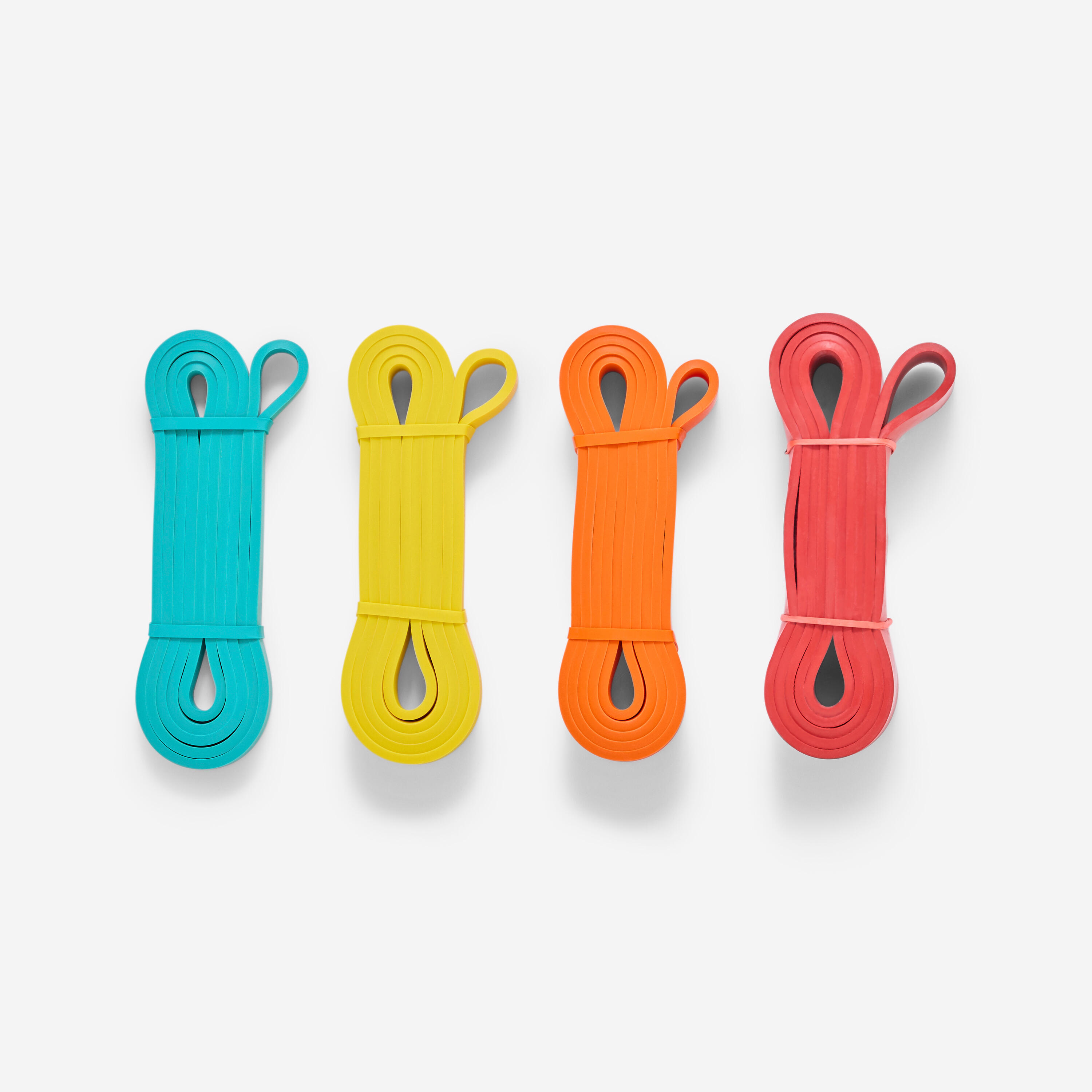 Zestaw 4 gum training band Domyos 15, 25, 35 i 45 kg