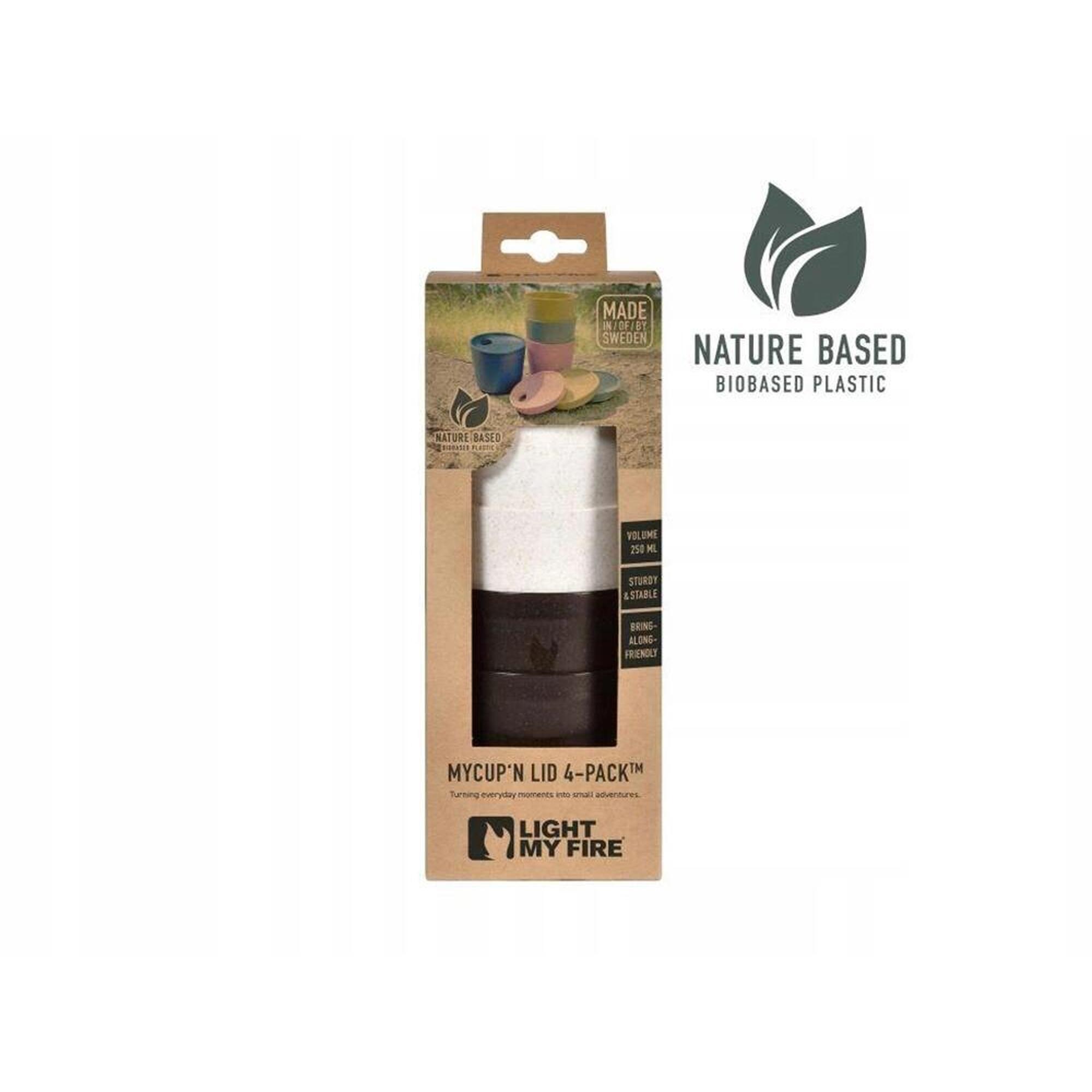 Zestaw 4 kubków turystycznych 250 ml MyCup`n Lid