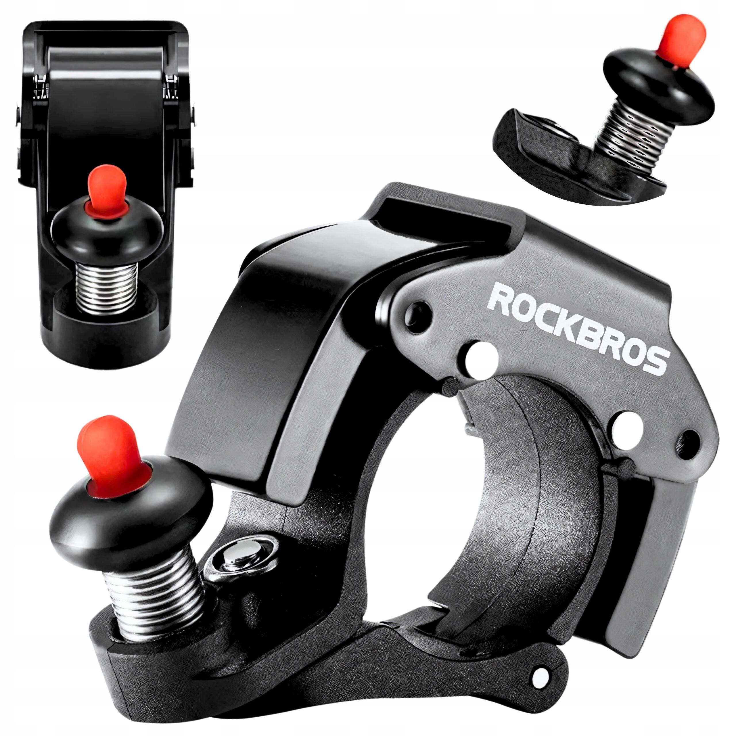 Dzwonek rowerowy Rockbros 100db czarny aluminiowy na kierownicę 22mm