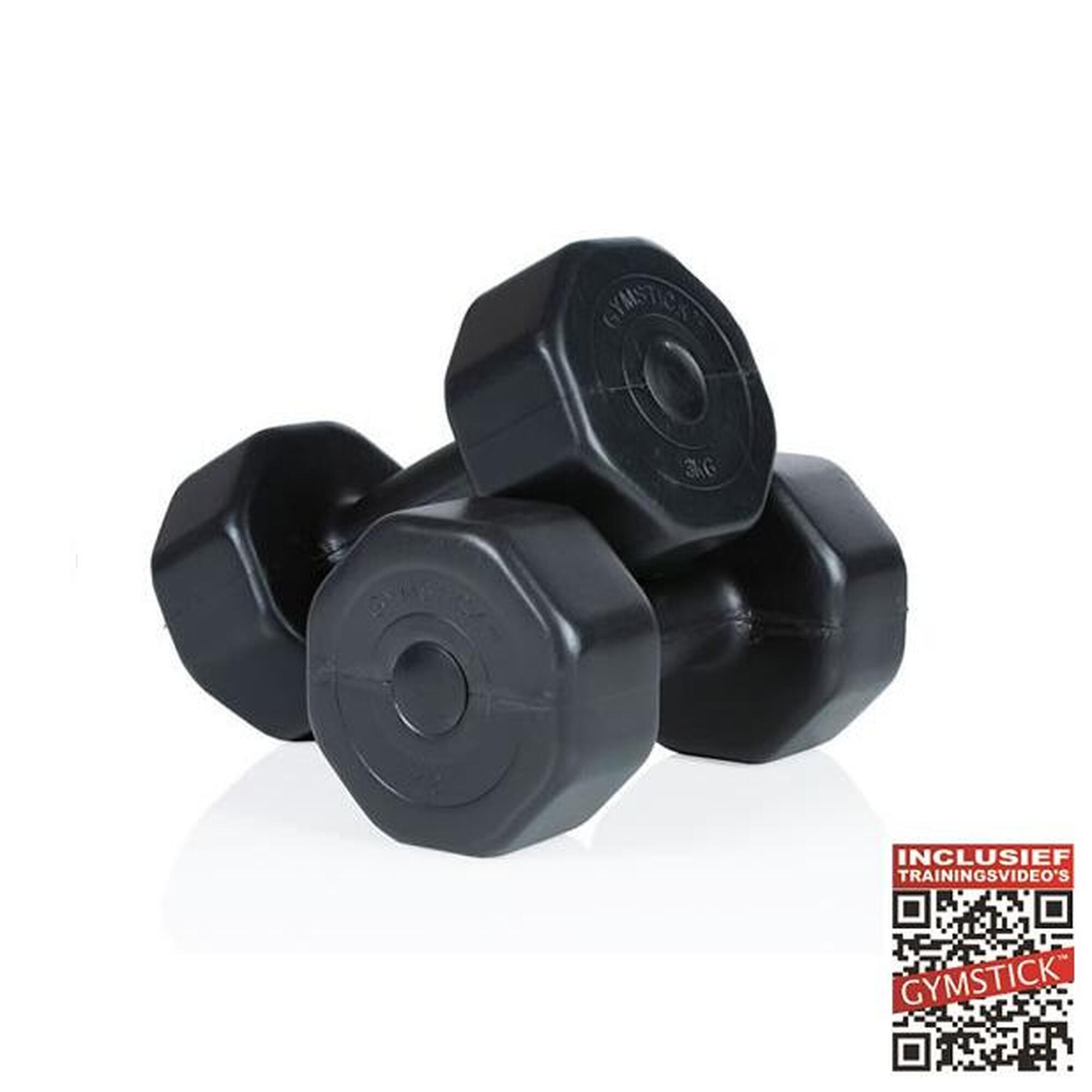 Zestaw hantli winylowych 2 x 5 kg, czarny