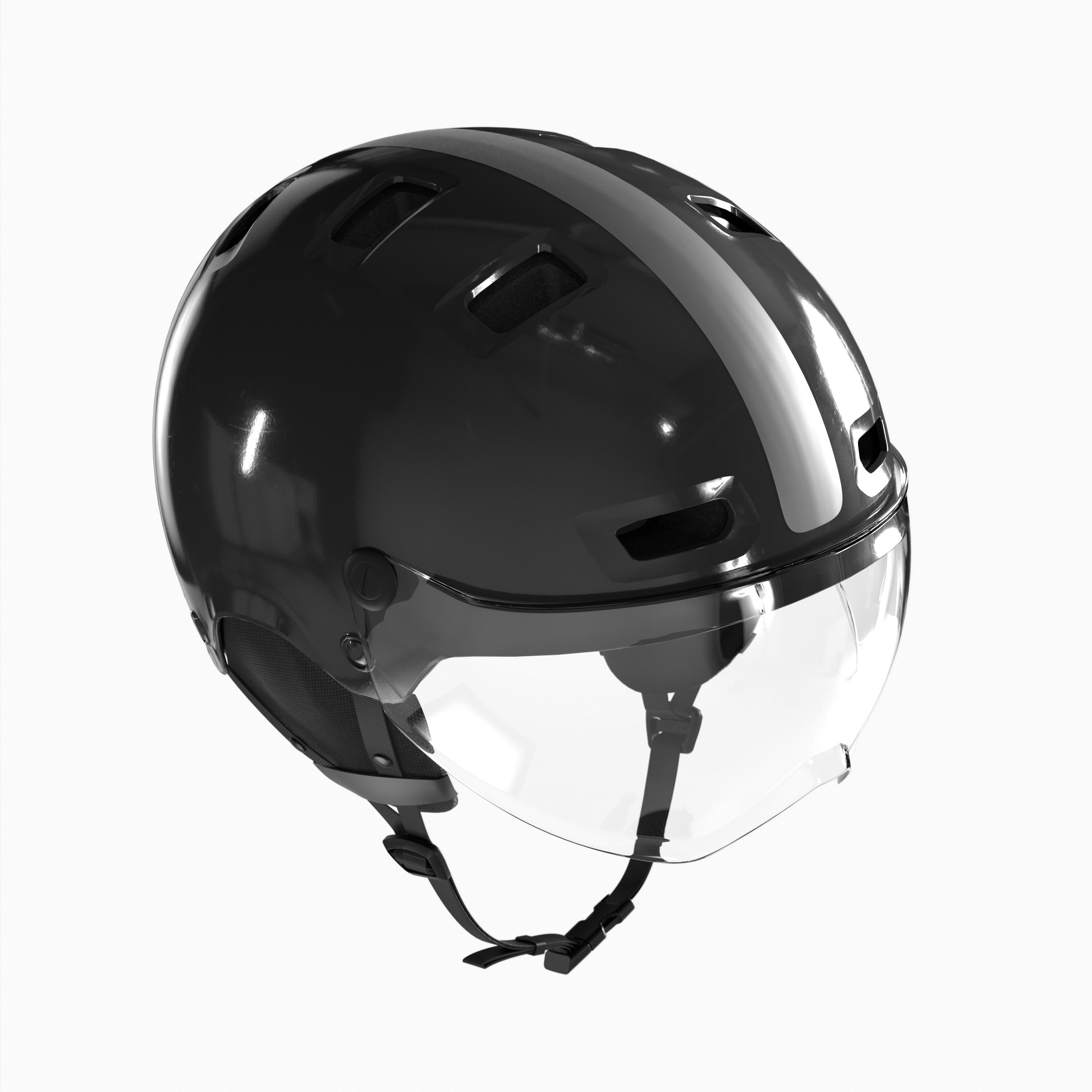 Kask na rower miejski Btwin Orzeszek 580 z szybą