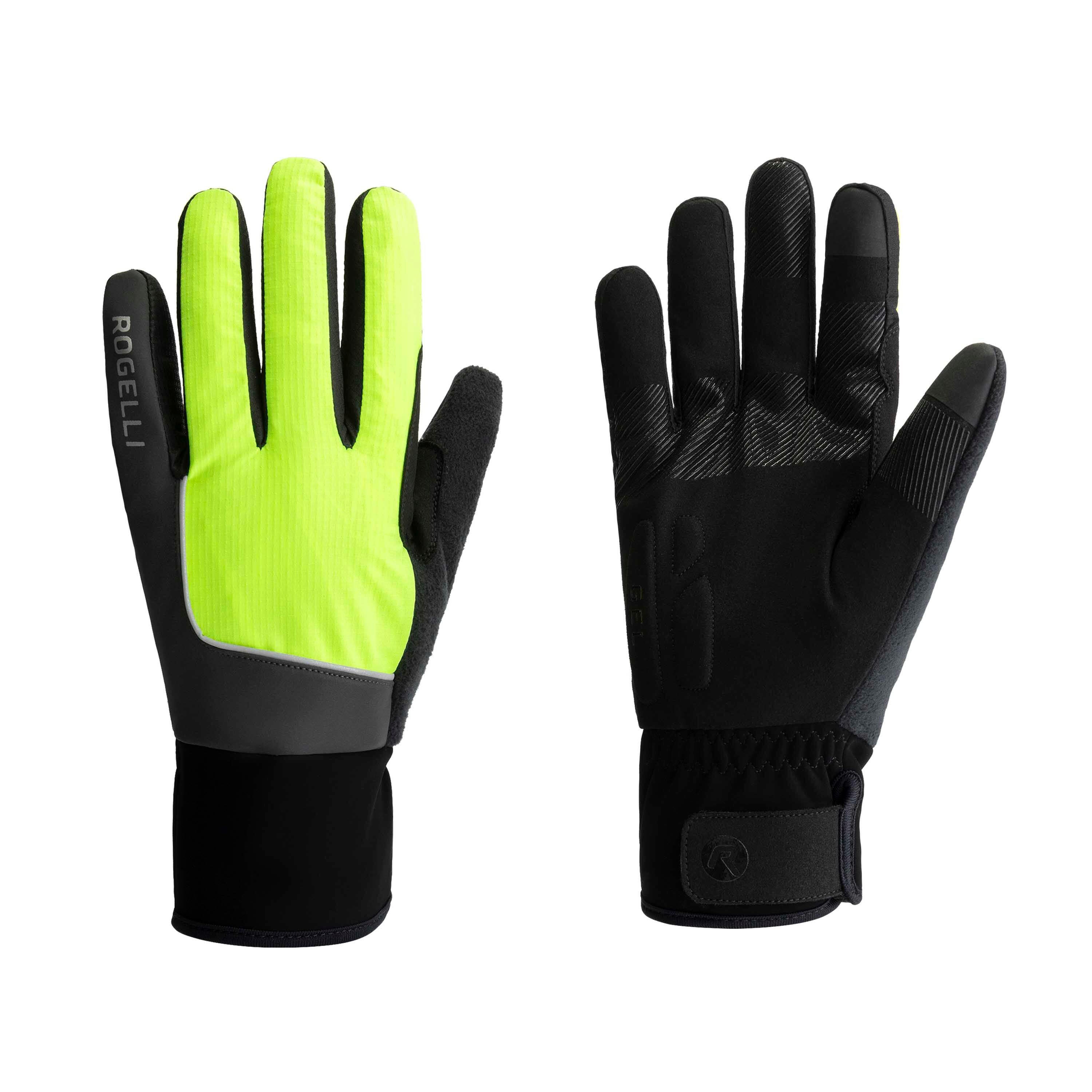 Rękawiczki sportowe unisex Rogelli Essentail Hi Vis wodoodporne