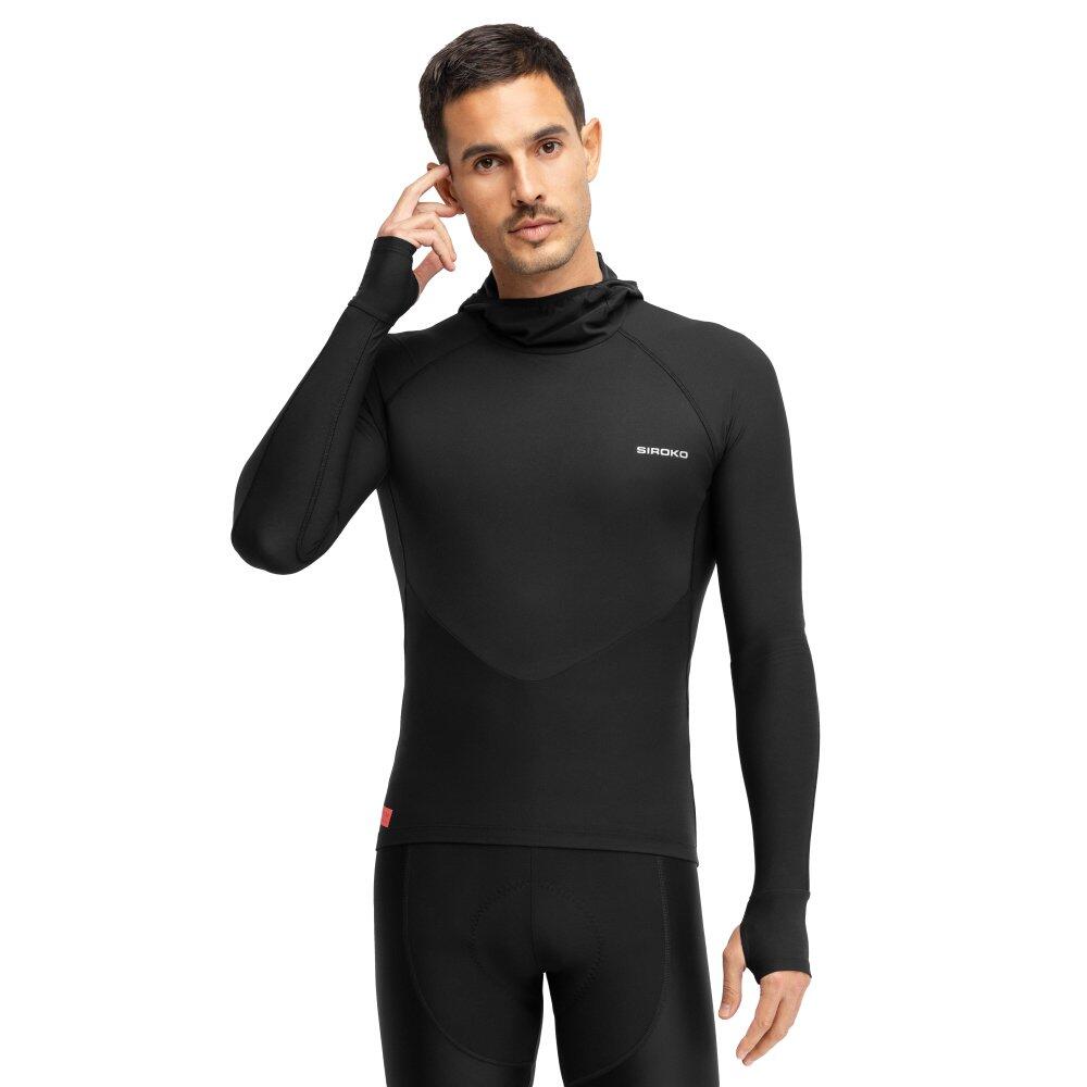 Męska kolarska termoaktywna podkoszulka potówka z kapturem Siroko DW Finestre