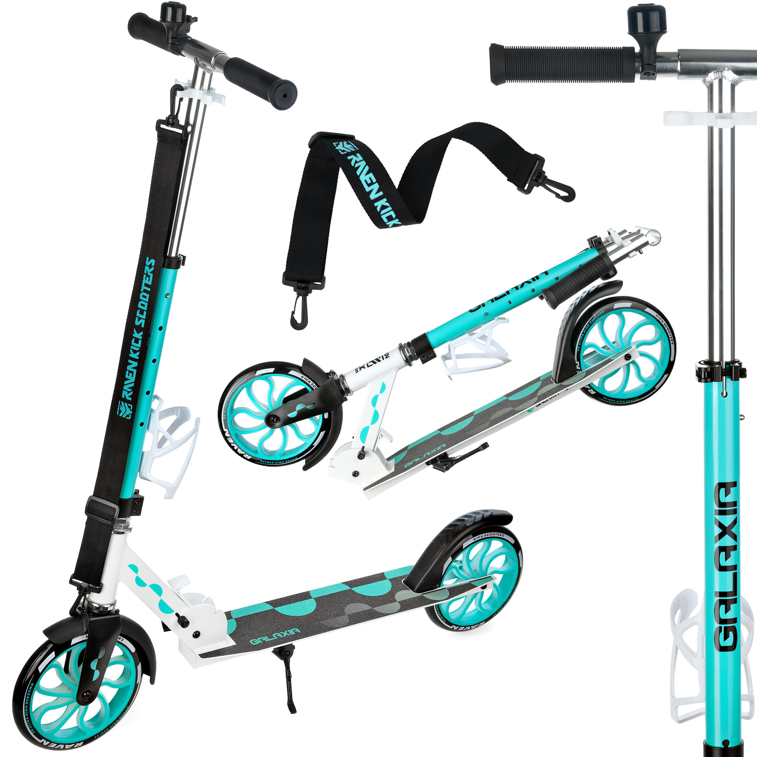 Hulajnoga Raven Galaxia 200mm z koszykiem, dzwonkiem, kołami LED