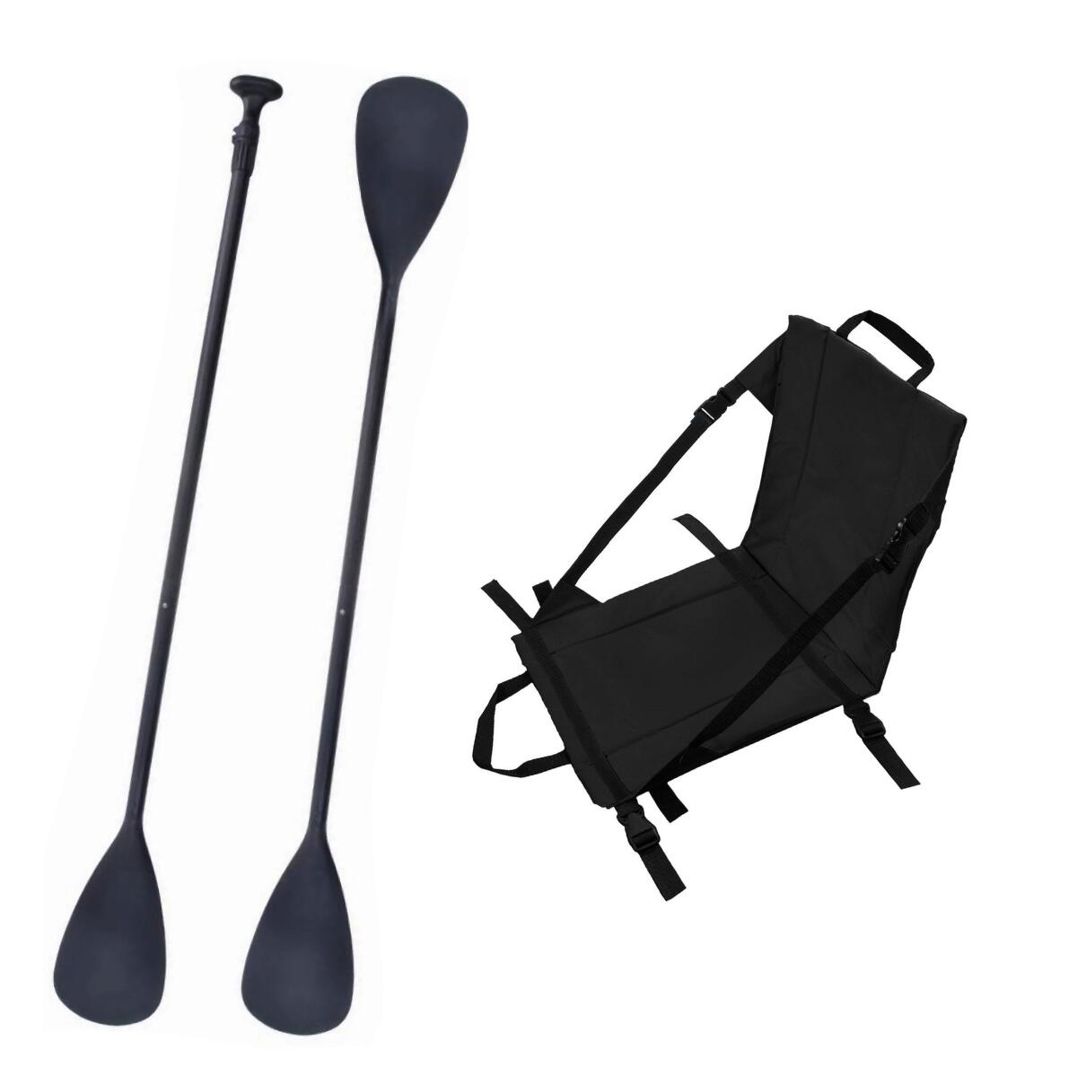 Zestaw Wiosło + Siedzisko Kajakowe John Paddle do Deski SUP Czarne