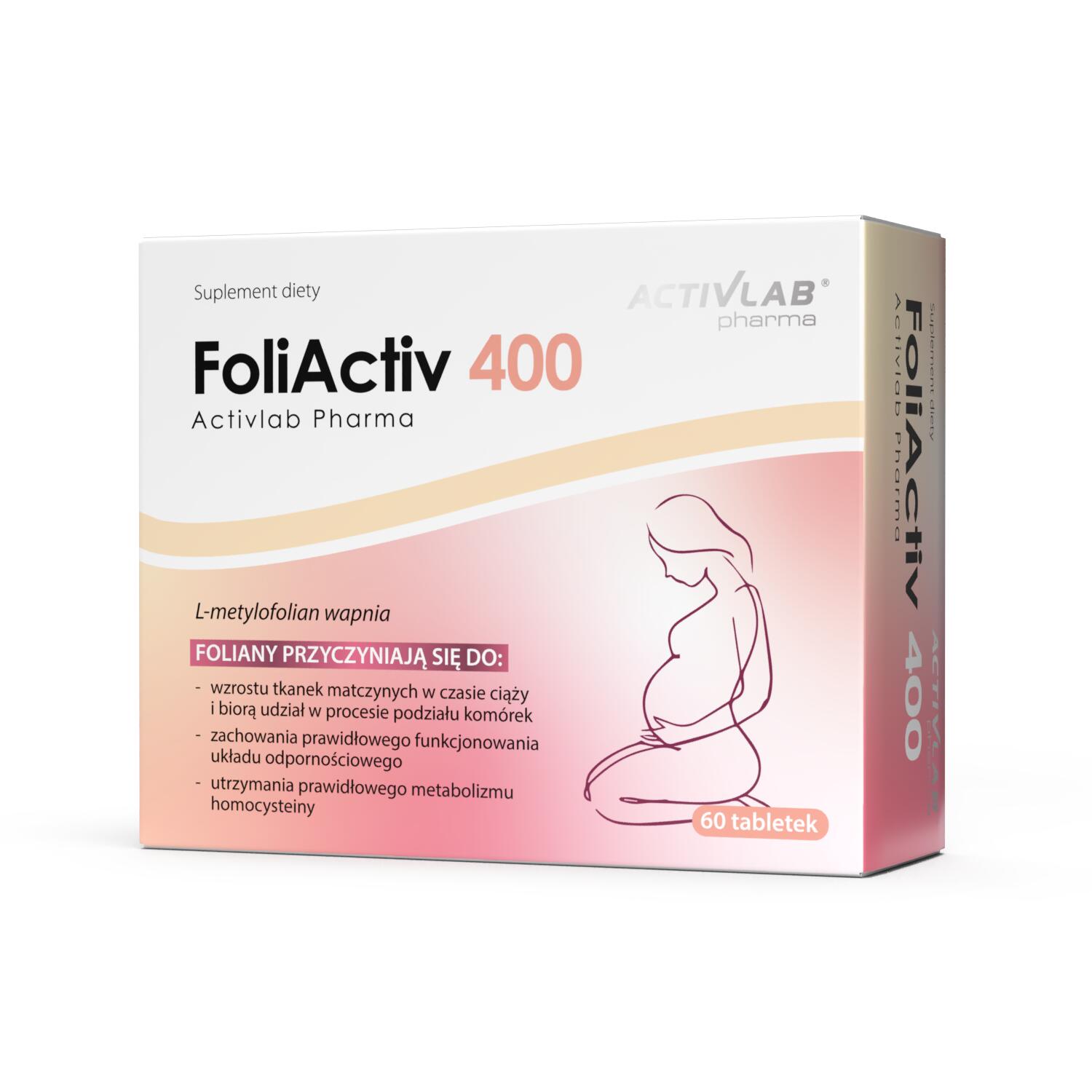 Metylowany Kwas Foliowy dla kobiet w ciąży FoliActiv 400 Activlab Pharma