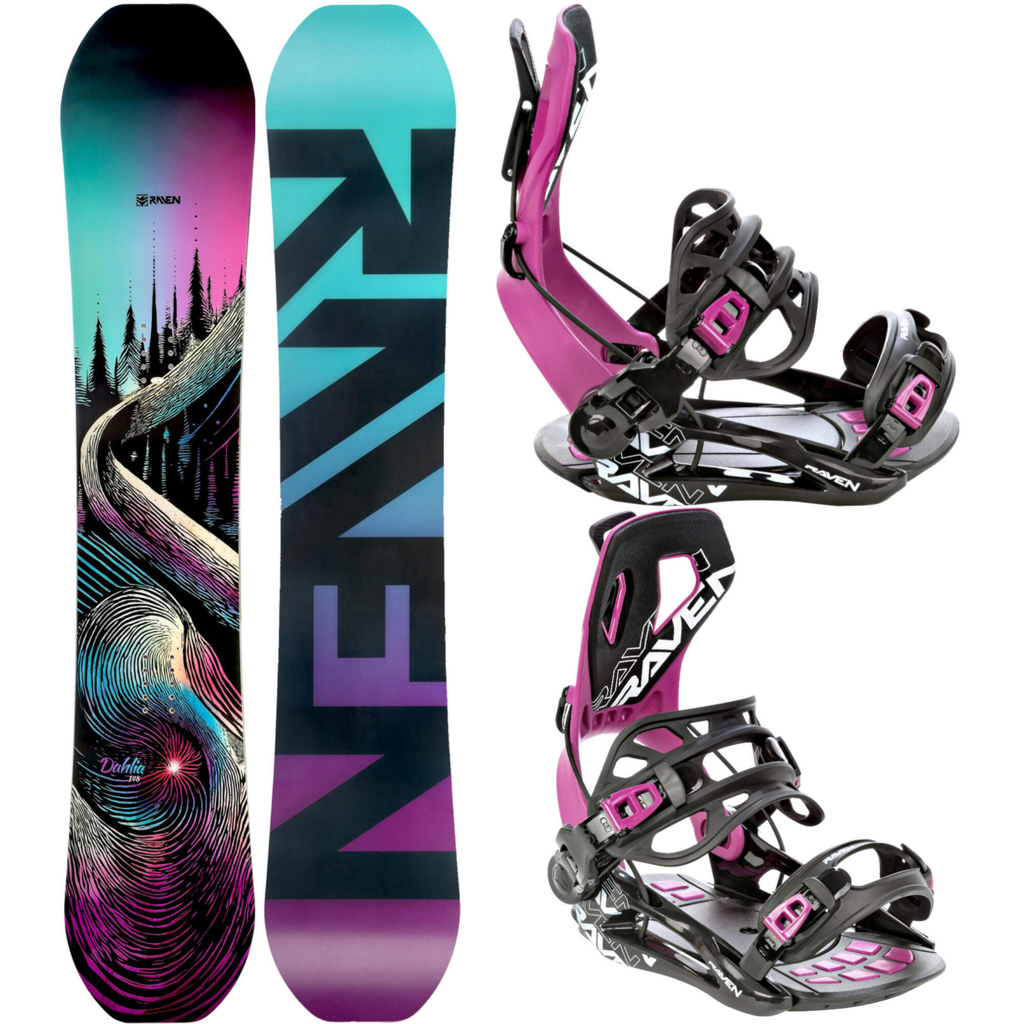 Zestaw Snowboard Raven Dahlia + Wiązania Raven FT360