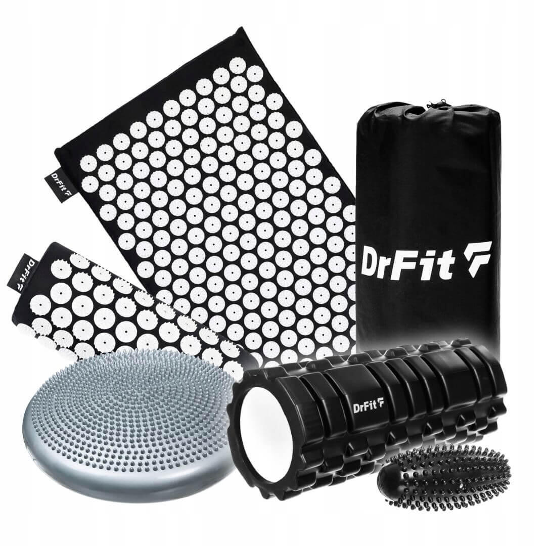 Zestaw regeneracyjny: mata akupresura, sensoryczny, wypustki, poduszka