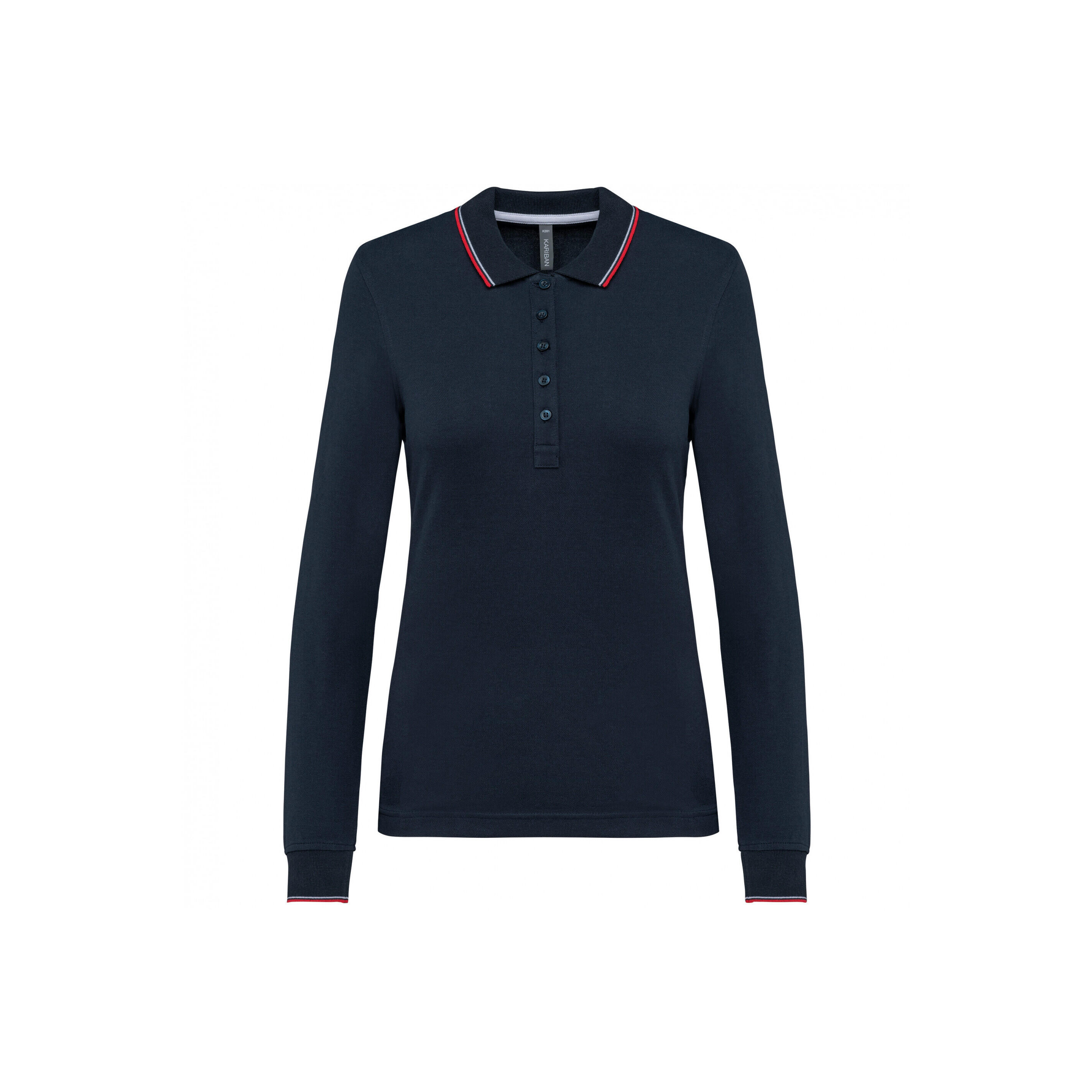 Damska koszulka polo pique z długim rękawem Kariban