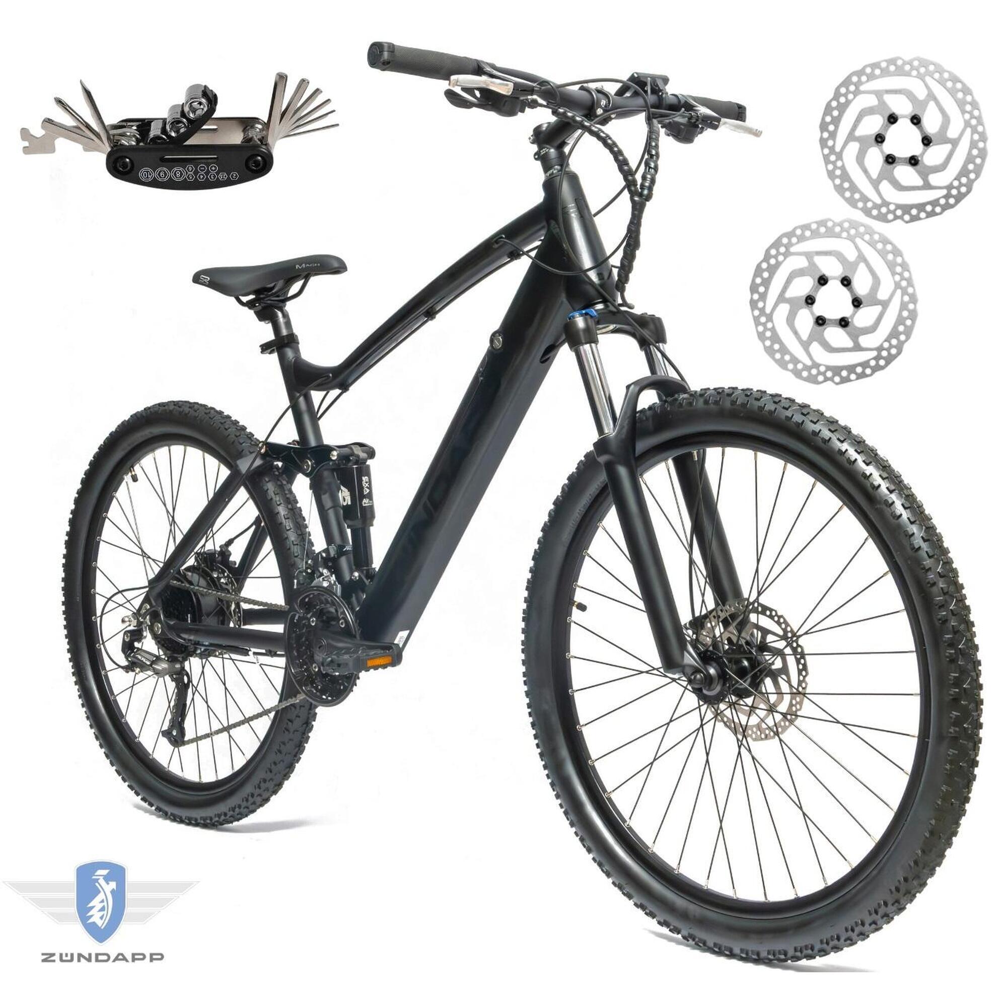 Rower Elektryczny Męski Górski 27,5" SHIMANO Tarcze 250 W LCD MTB Rapidfire