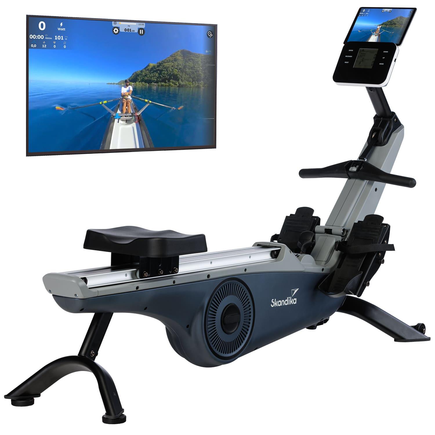 Wioślarz stacjonarny, treningowy Freki z wyświetlaczem LCD, do 135 kg