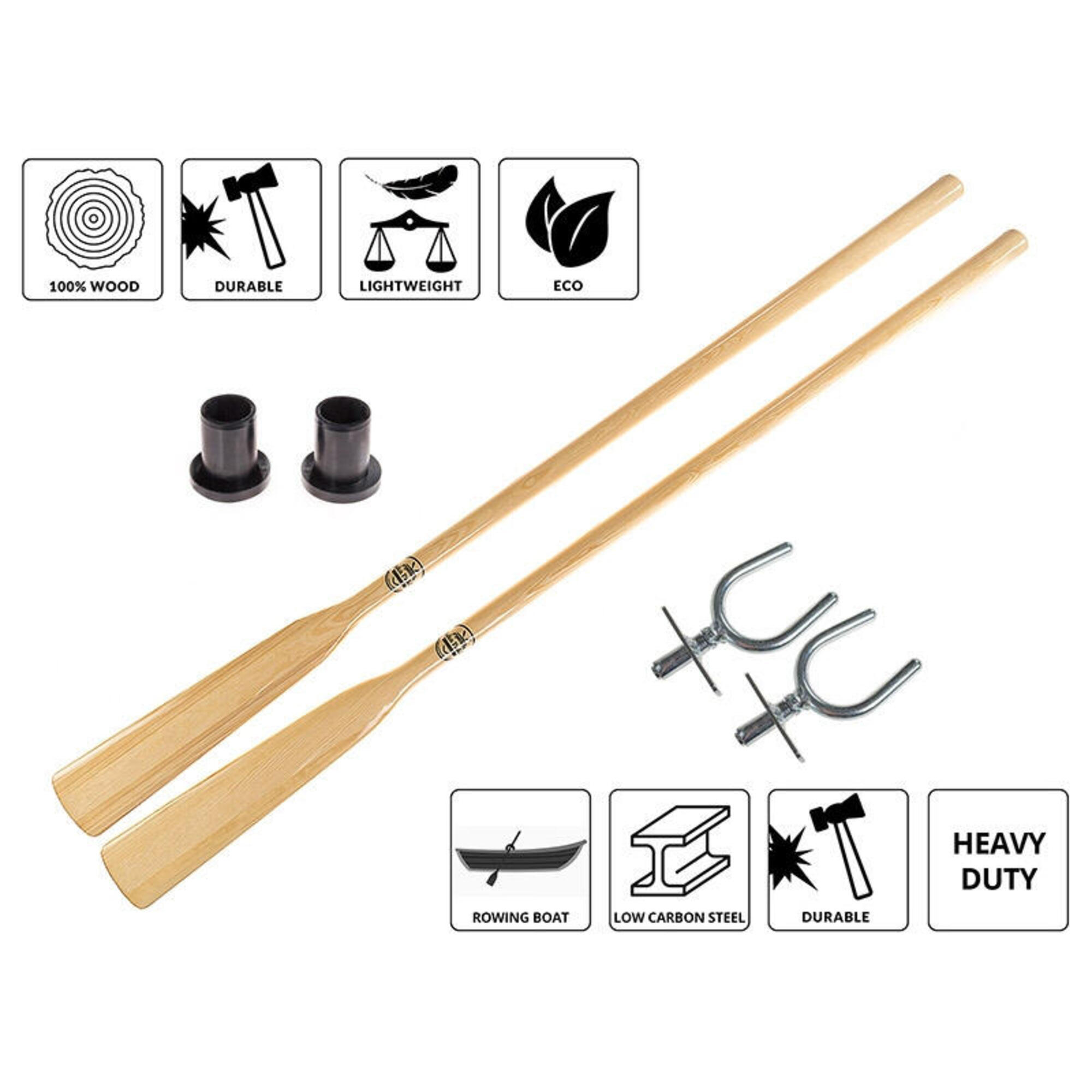 Wiosła szalupowe do łodzi John Paddle dulki pałąkowe z osłonami 40mm