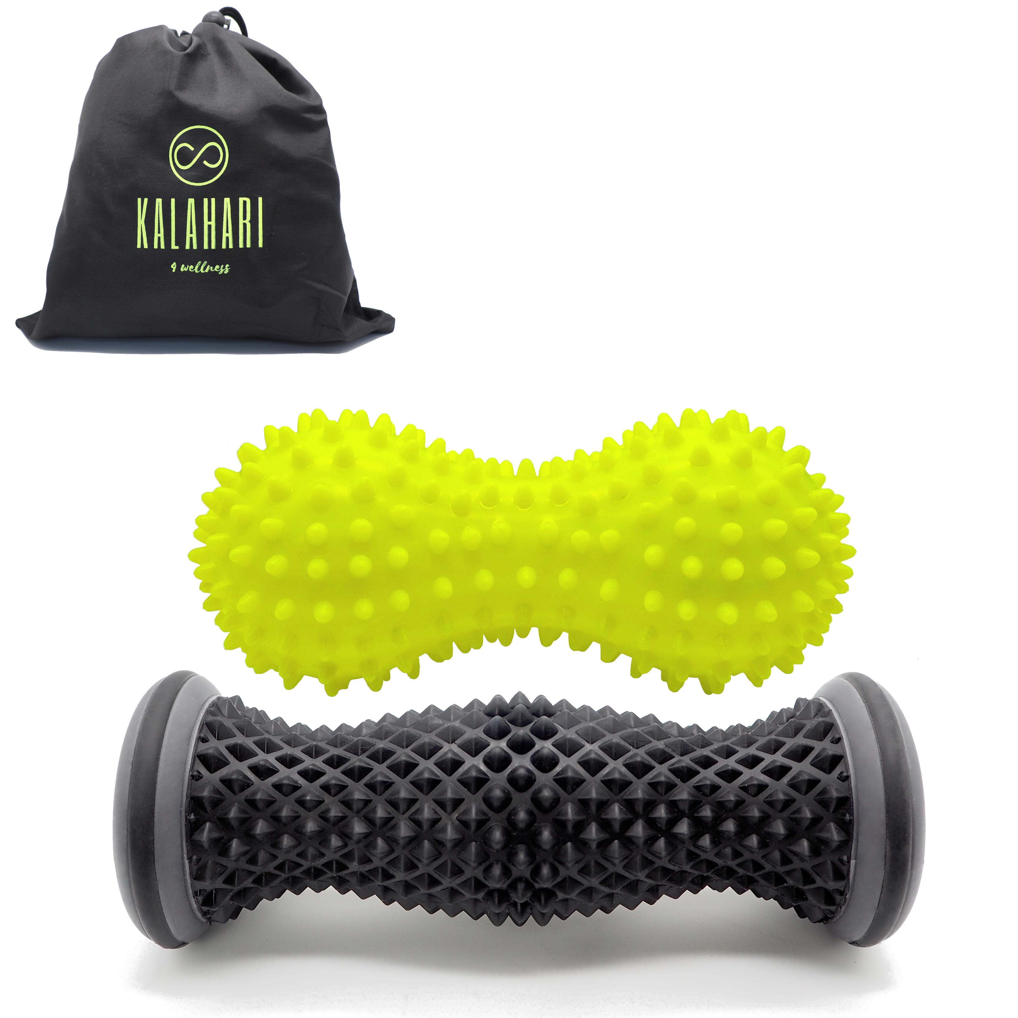 Wałek do masażu stóp i podwójna piłka z eBook, na zapalenie powięzi podeszwowej