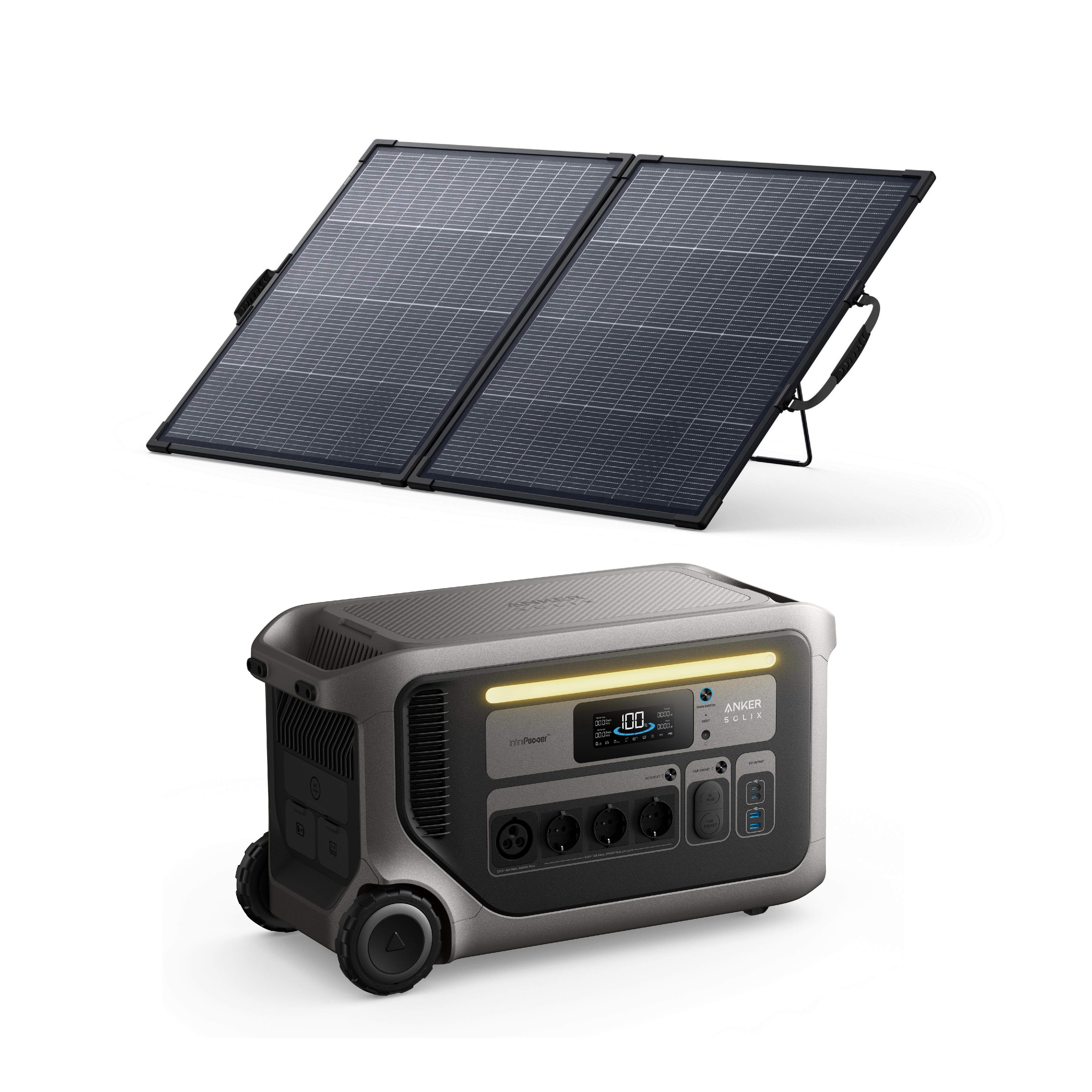 Zestaw stacja zasilania Anker SOLIX F3000 z bifacjalny panelem solarnym 200 W