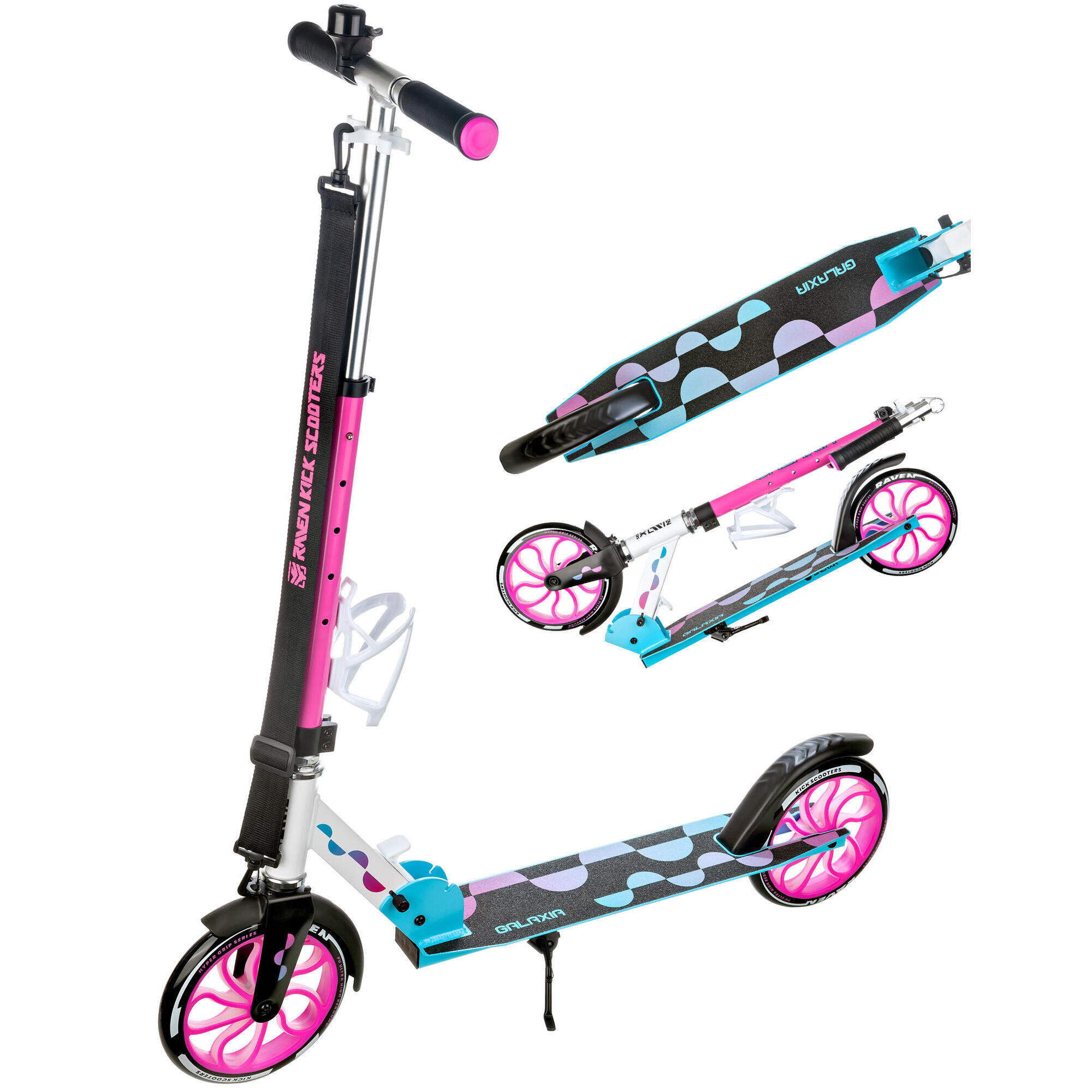 Hulajnoga Raven Galaxia 200mm z koszykiem, dzwonkiem, kołami LED