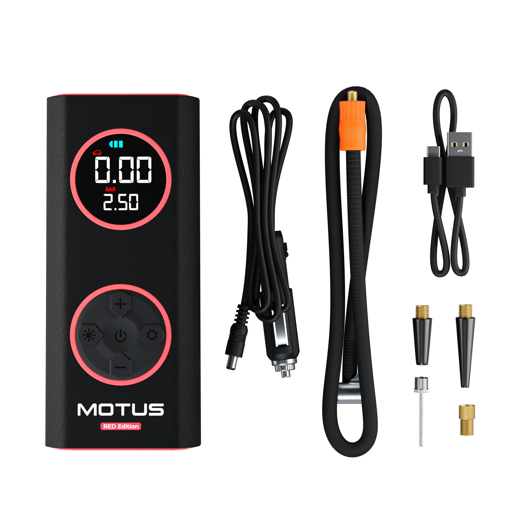 Pompka elektryczna Motus AirPump Pro Red Edition 96W 7500 mAh manometr