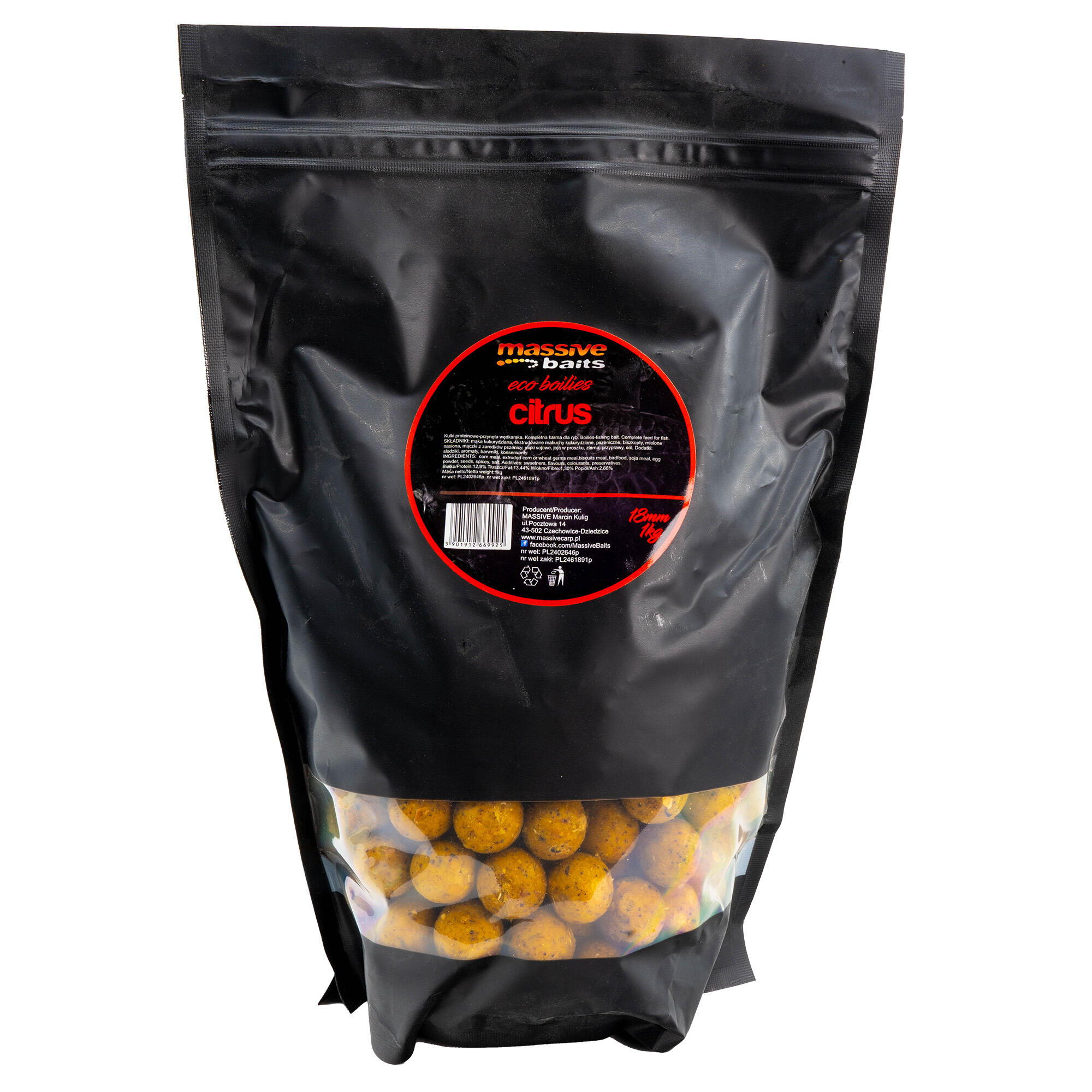Kulki Massive Baits Eco Boilies Citrus 18Mm 1Kg