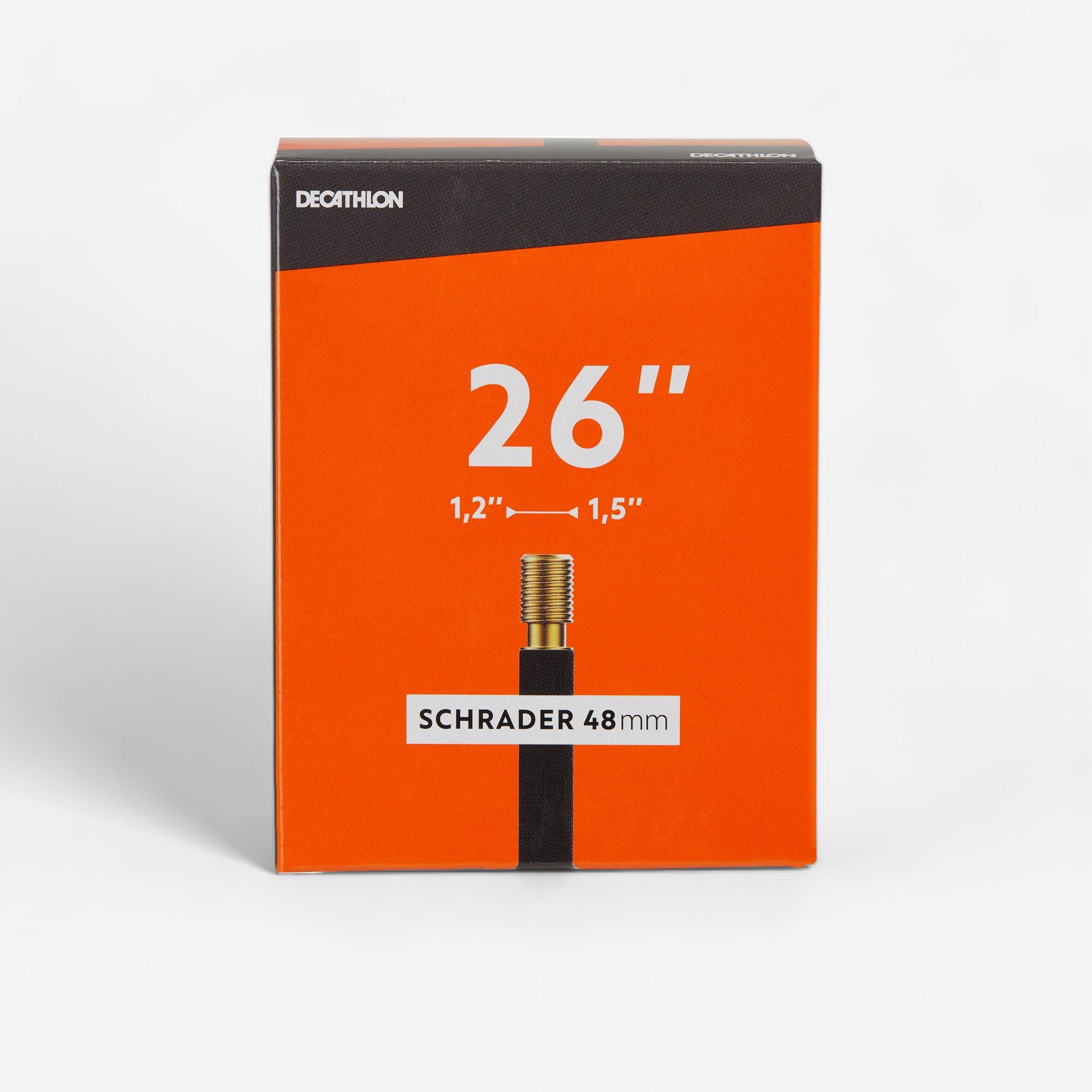 Dętka rowerowa Btwin 26x1,2-1,5 wentyl Schrader 48 mm