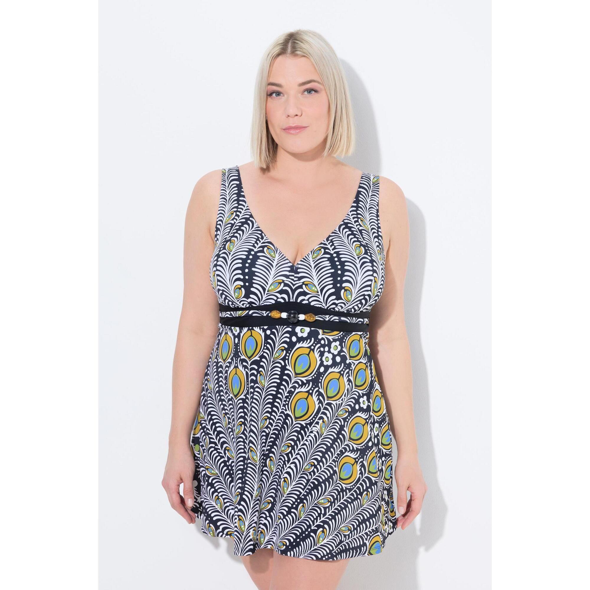 Damska Sukienka Kąpielowa paw miękkie miseczki podszewka Powermesh