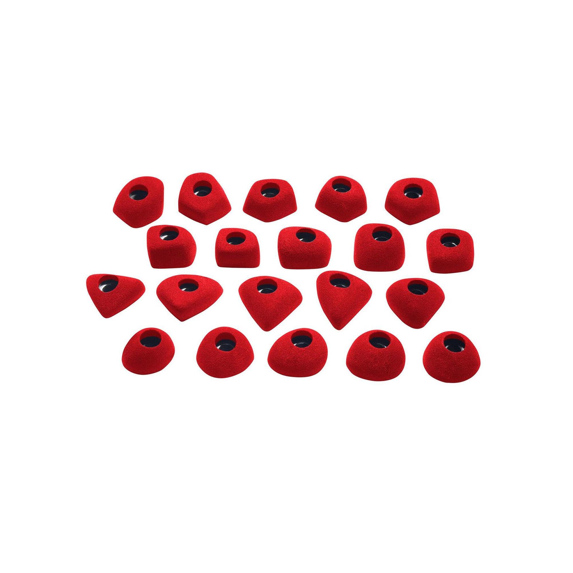 Chwyty wspinaczkowe Ocun Footholds Set 1 Bolt-on - red