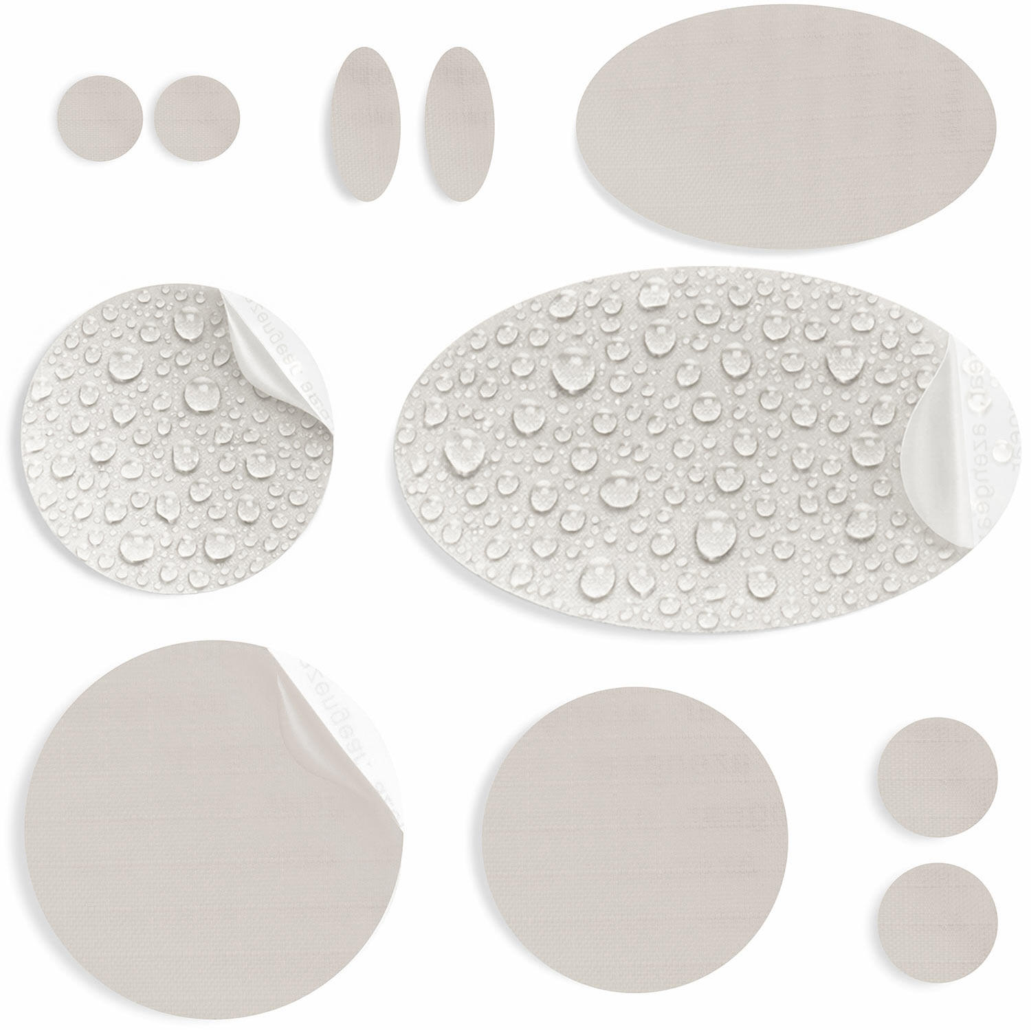 Łatki naprawcze do kurtek puchowych, wodoodporne (kamiennobiały)