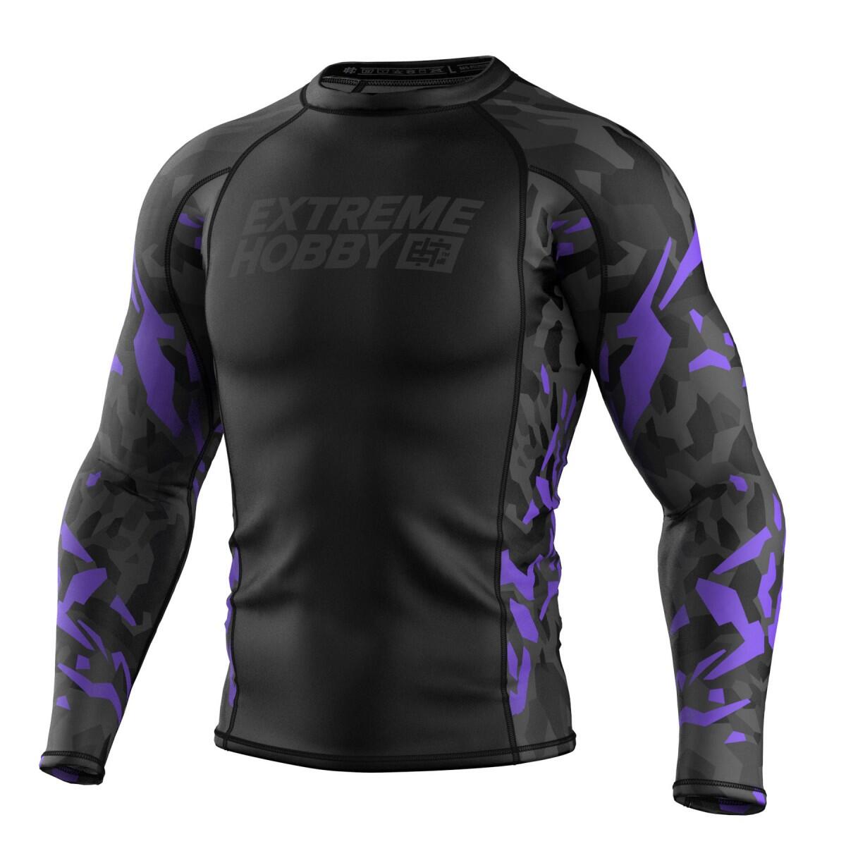 Koszulka sportowa męska Rashguard do MMA EXTREME HOBBY BLACK PANTHER