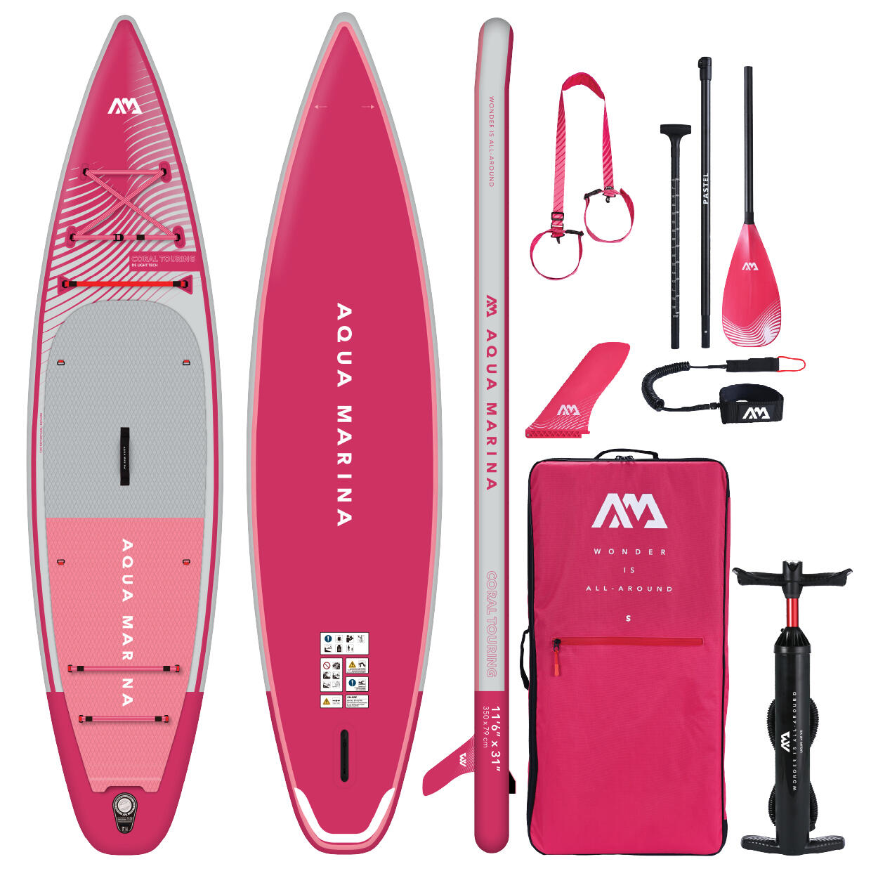 Deska SUP Aqua Marina Coral Touring 11'6" BT-23CTPR (Raspberry)