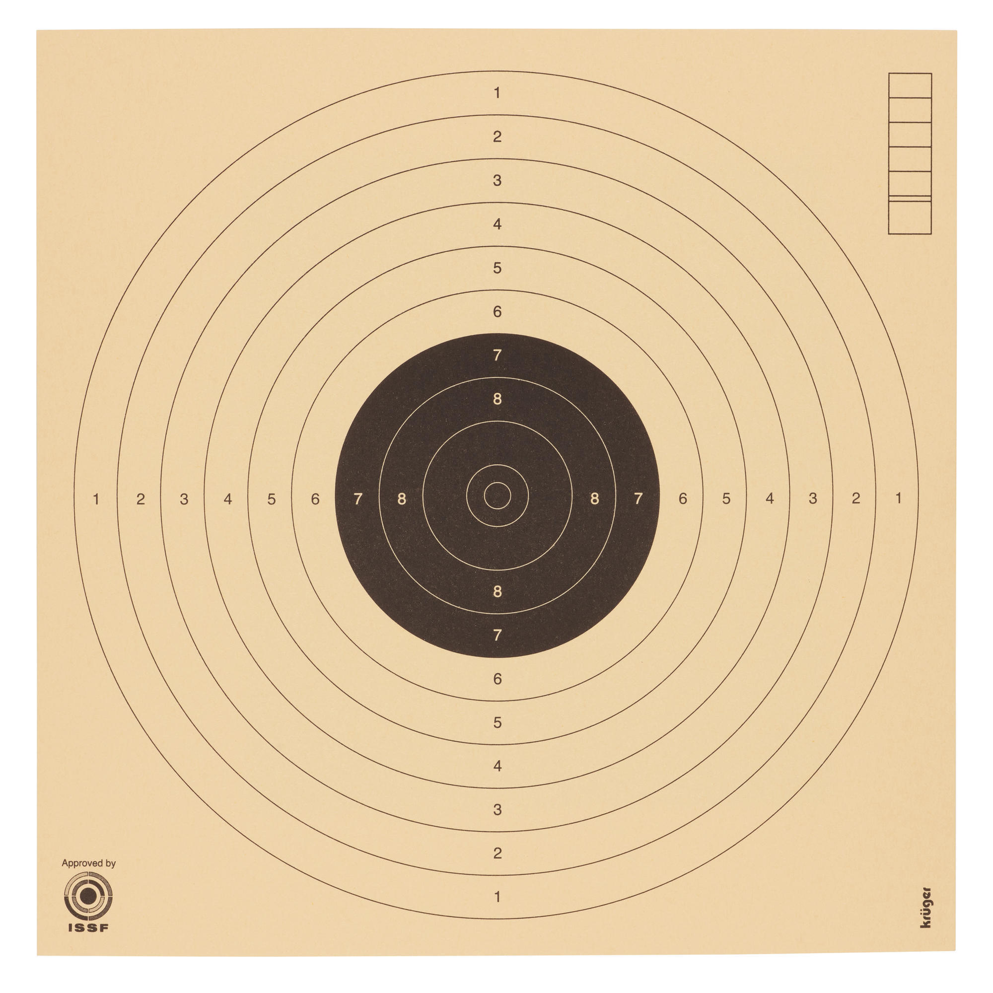 100 tarcz pistoletowych 10 m Kruger 17 x 17 cm