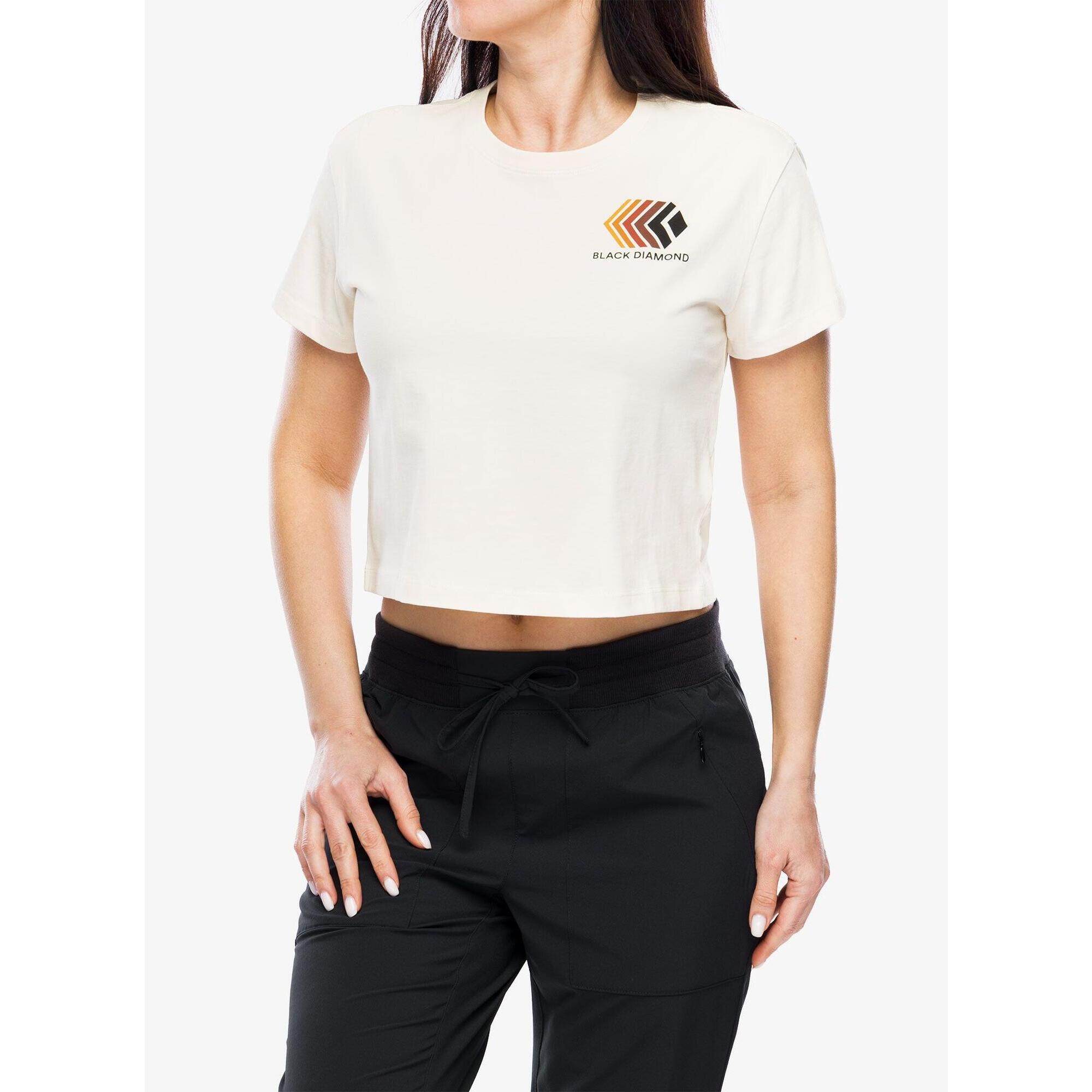 Koszulka z nadrukiem damska Black Diamond Faded Crop SS Tee