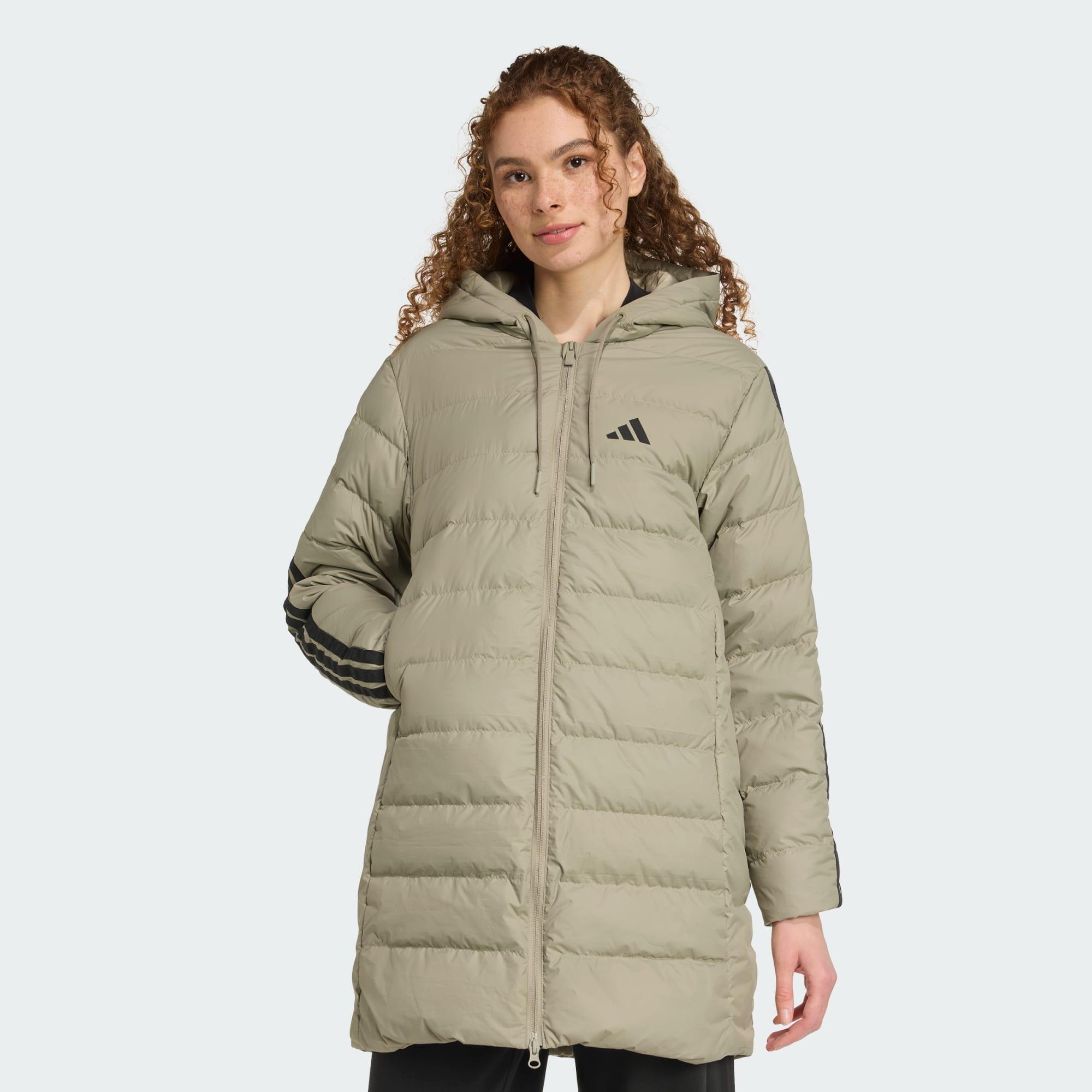 Parka z kapturem Essentials CLIMAWARM 3-Stripes Light Down