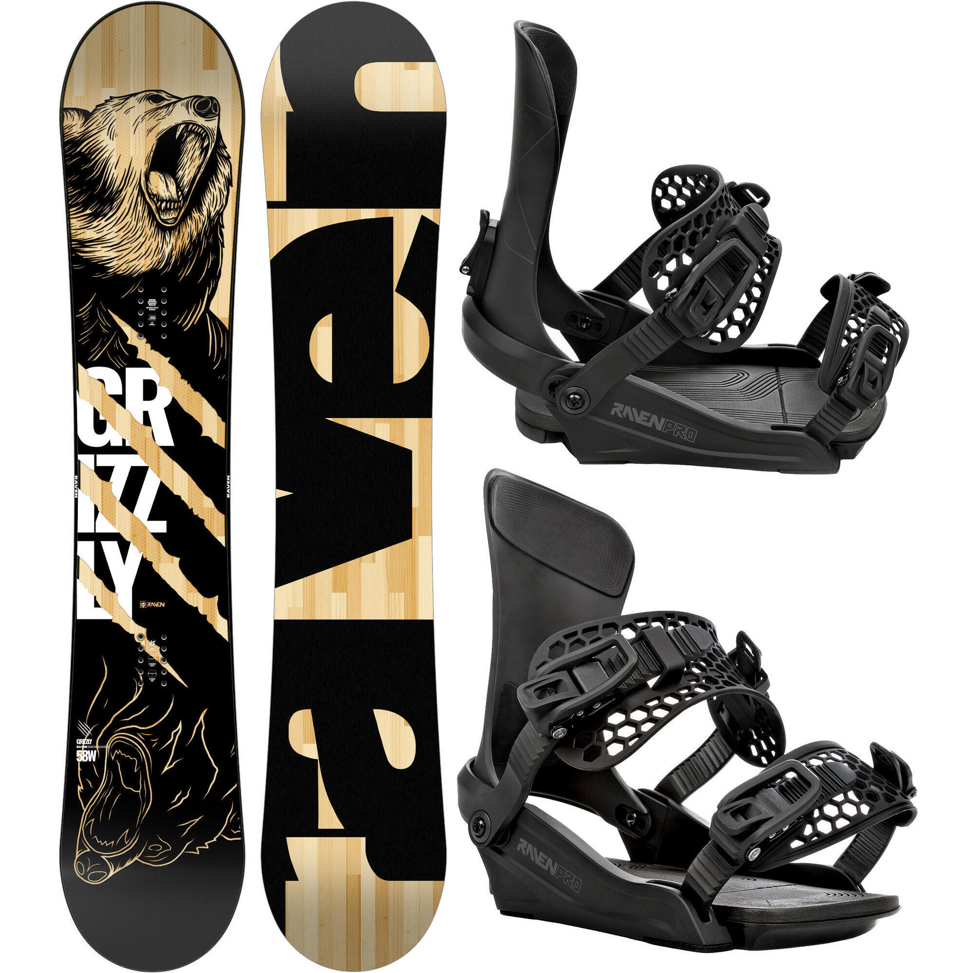 Zestaw Deska snowboardowa Raven Grizzly + wiązania Raven King