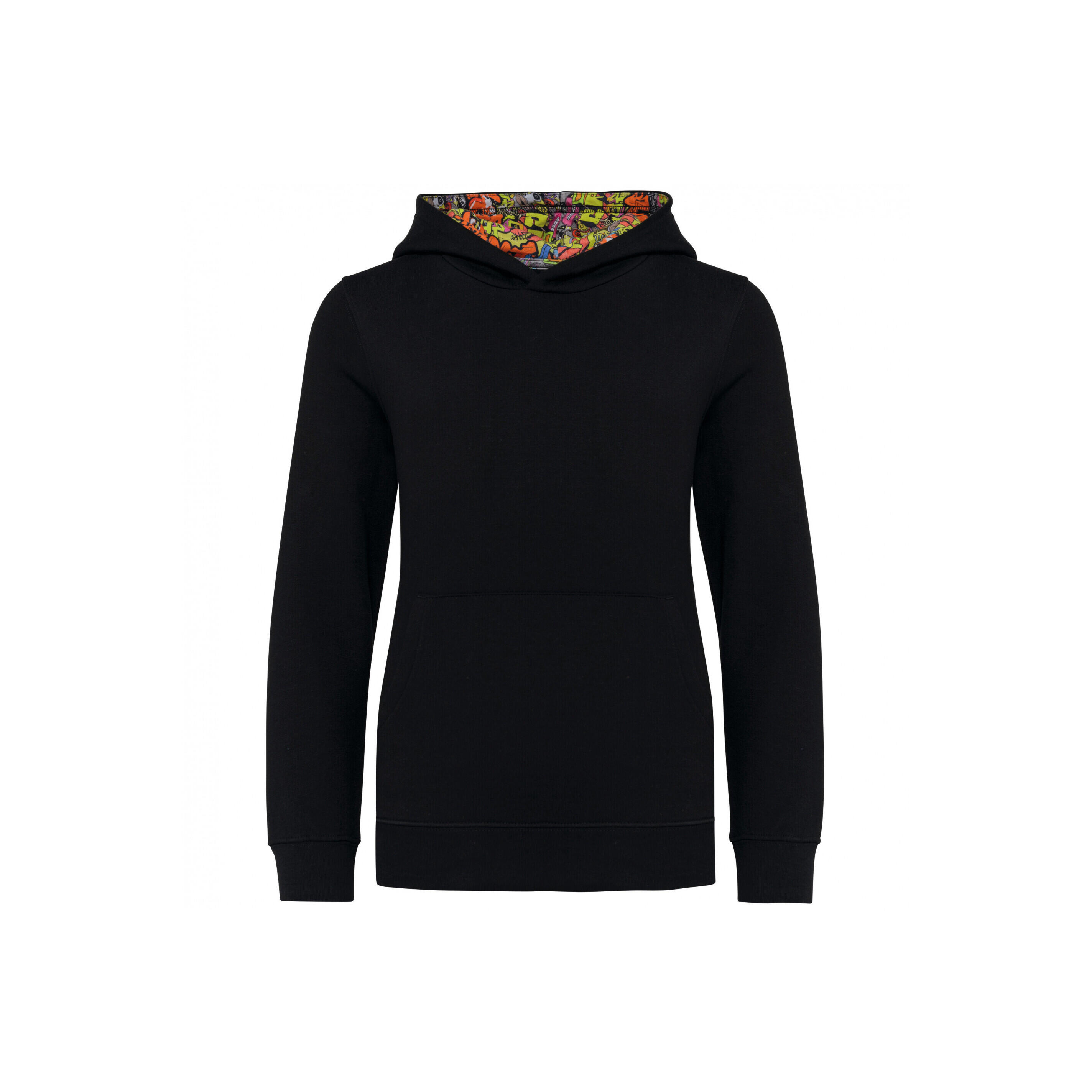 Kontrastowa bluza z kapturem z dziecięcymi motywami Kariban