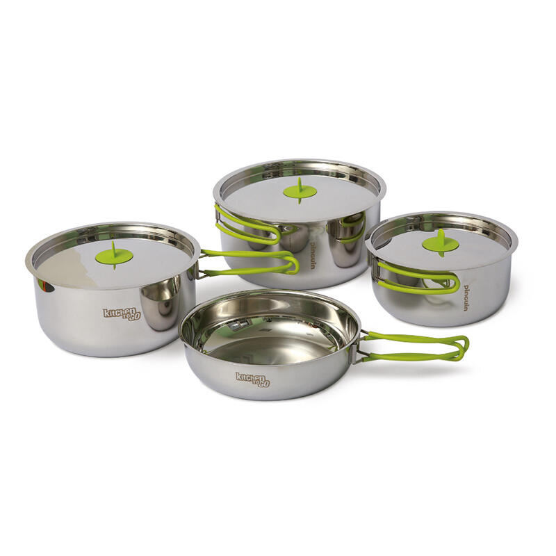 Zestaw garnków turystycznych Pinguin Trio Steel S