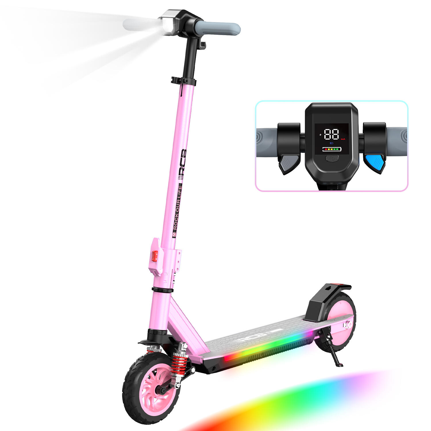 Elektryczna hulajnoga dla dzieci, 3 biegi, 7" koła, składana – RCB R12 MAX