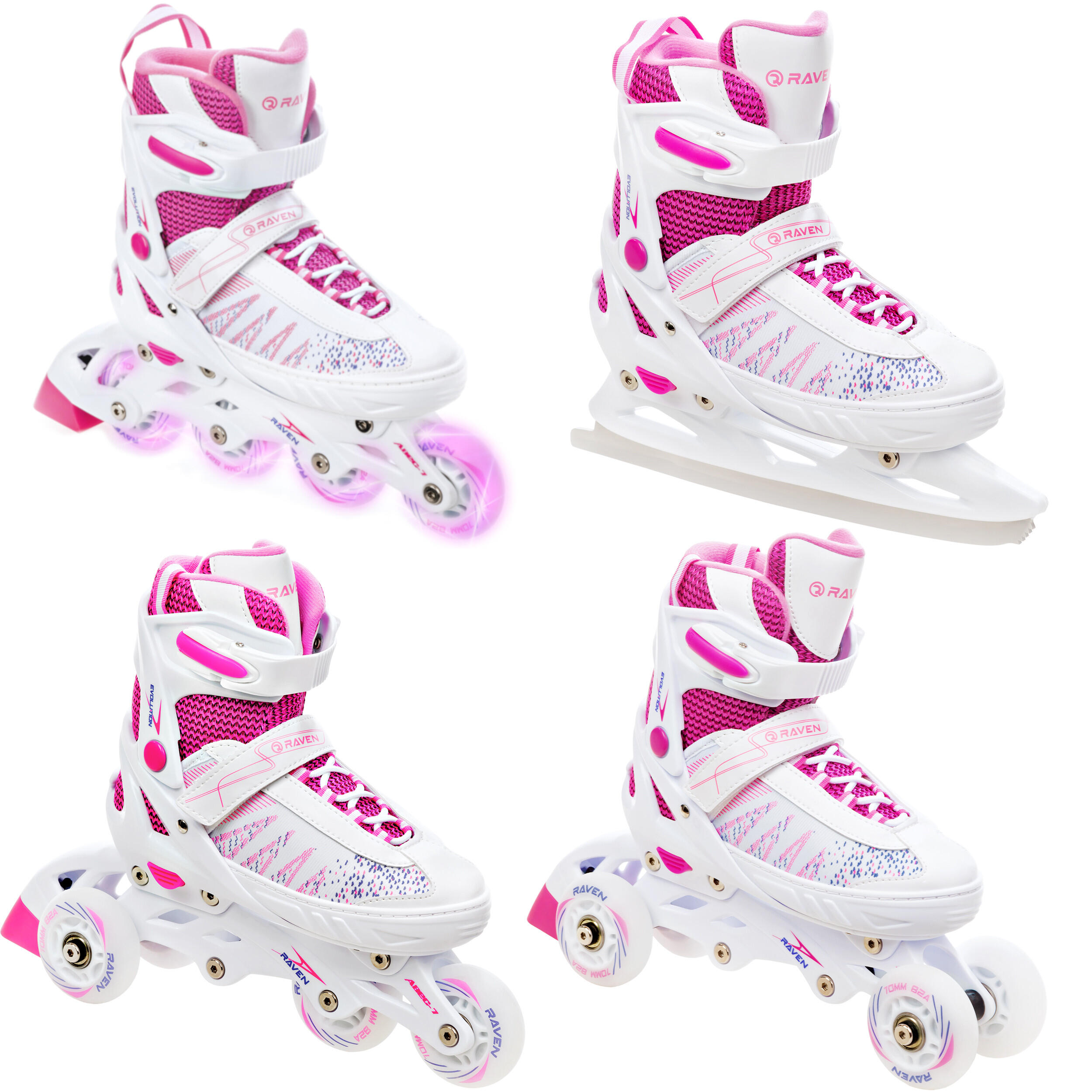 Rolki Wrotki Łyżwy Regulowane Raven Grace Świecące Kółka