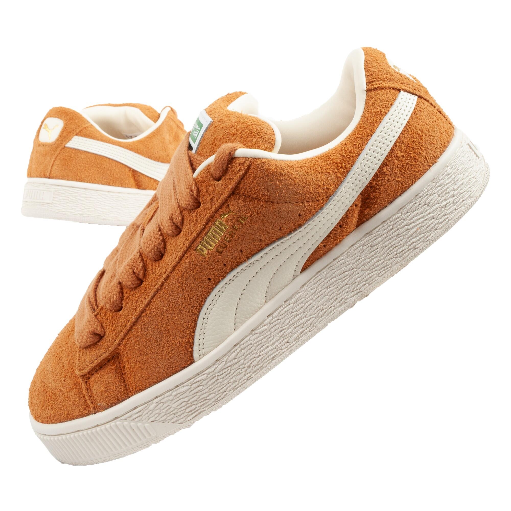 Buty sneakersy męskie Puma Suede XL Hairy skóra modne brązowe