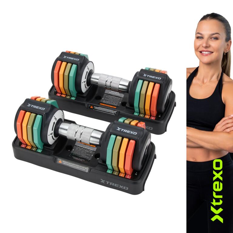 XTREXO Zestaw Hantli Regulowany MULTICOLOR 2x 5 kg