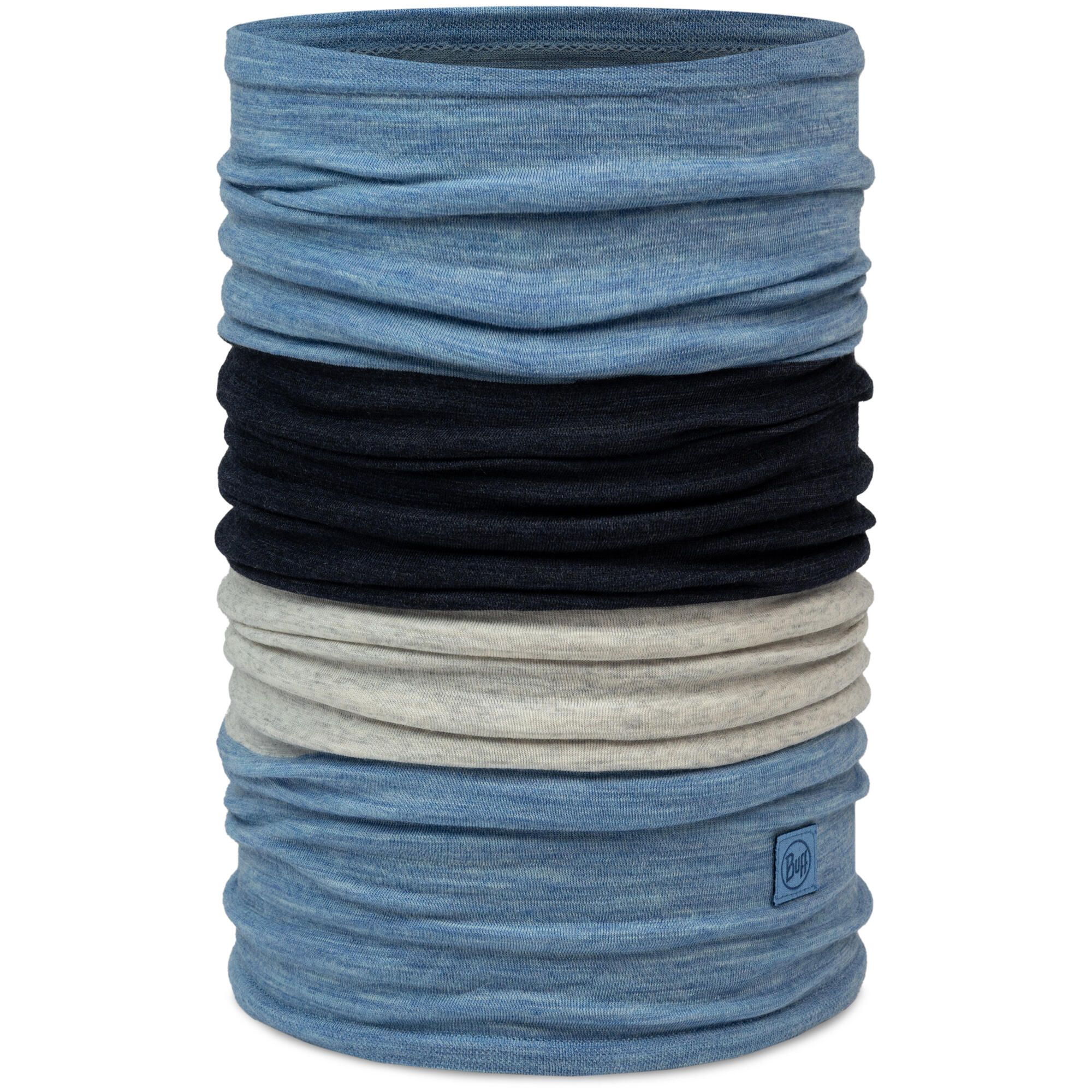 Bandana BUFF MERINO MOVE BLOCK LAKE BLUE