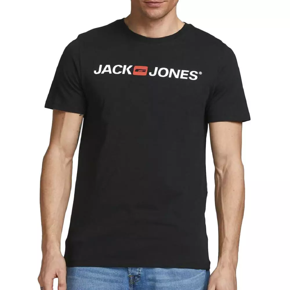 Koszulka z krótkim rękawem Męska Jack & Jones 12137126 Czarny