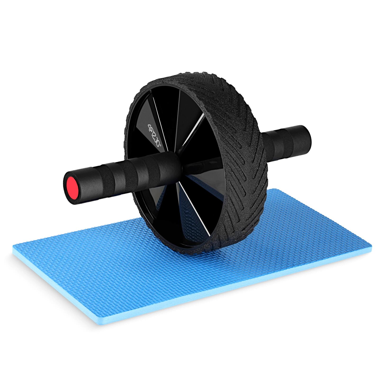 Koło do ćwiczeń mięśni brzucha 4FIZJO AB WHEEL PRO czarno-czerwone