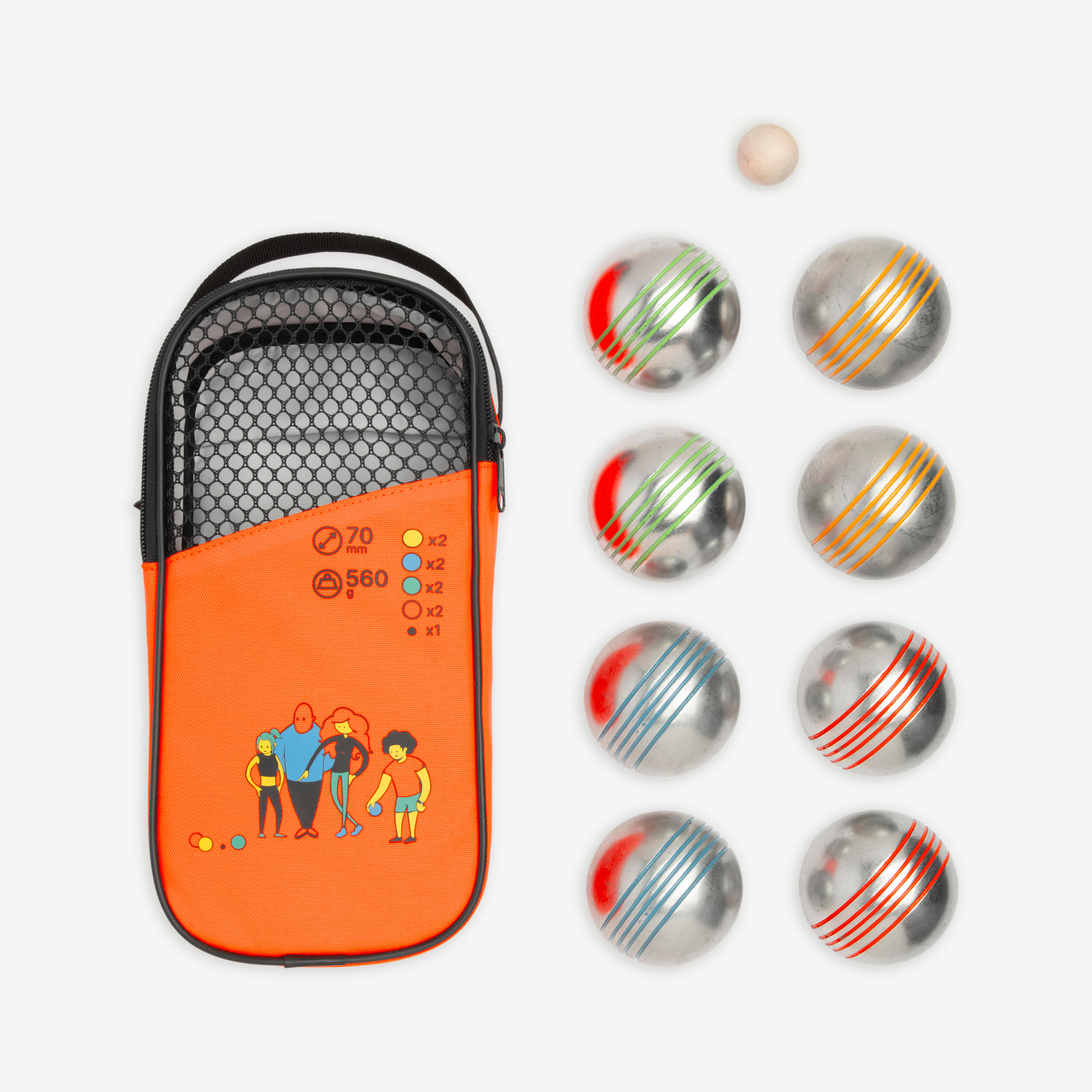 8 rekreacyjnych bul do petanki Decathlon 100