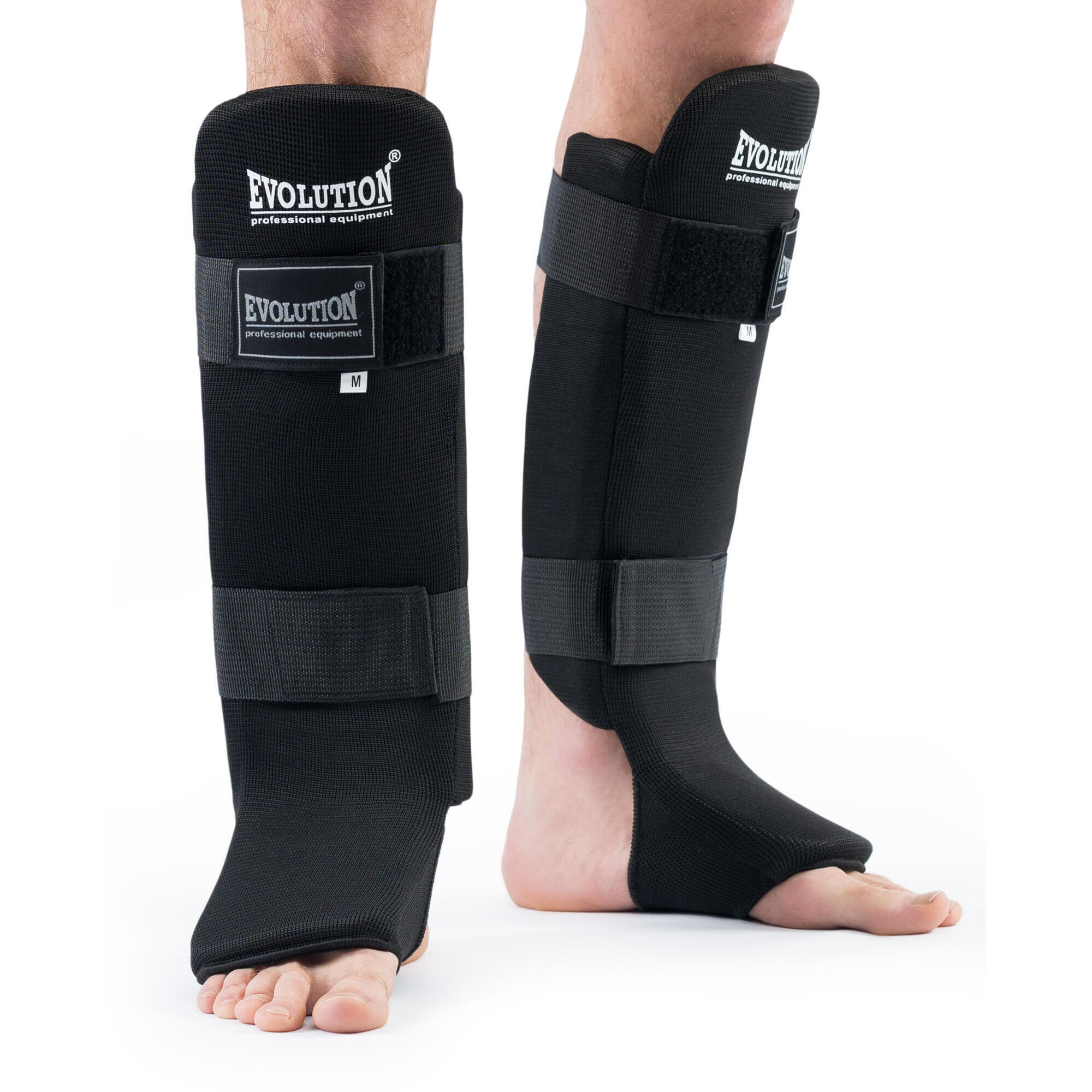 Ochraniacz na goleń elastyczny z ochroną stopy wzmocniony Evolution