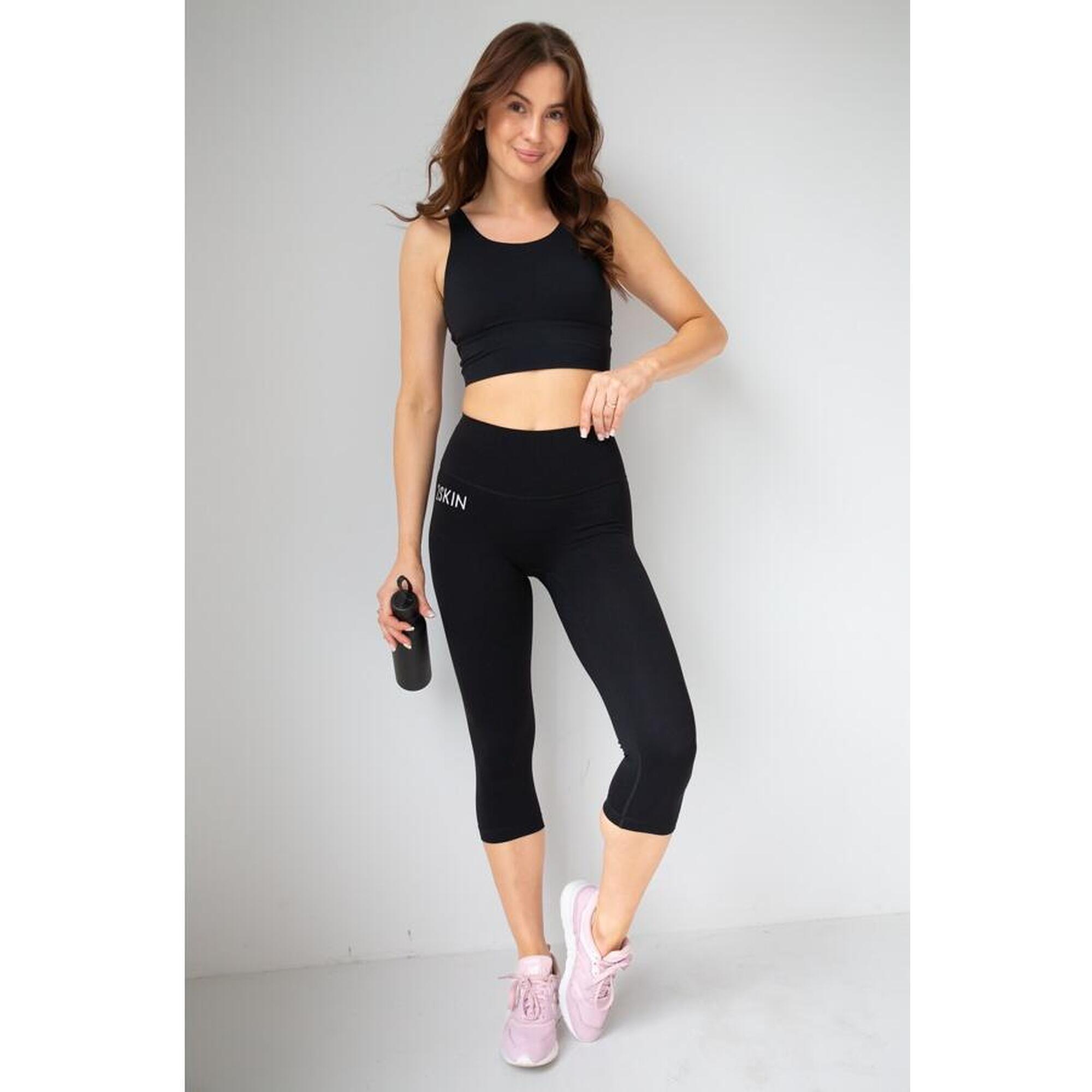 Legginsy krótkie damskie czarne RUNNING 2skin