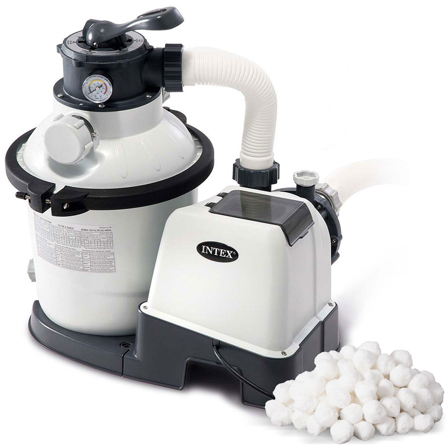 Pompa filtrująca piaskowa do basenu 5700l/h Intex 26644 + kulki filtracyjne