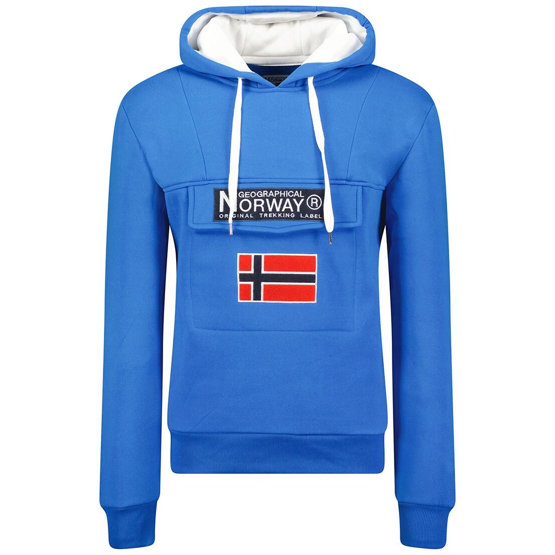 Bluza męska Geographical Norway GADRIEN — błękitno-biała.
