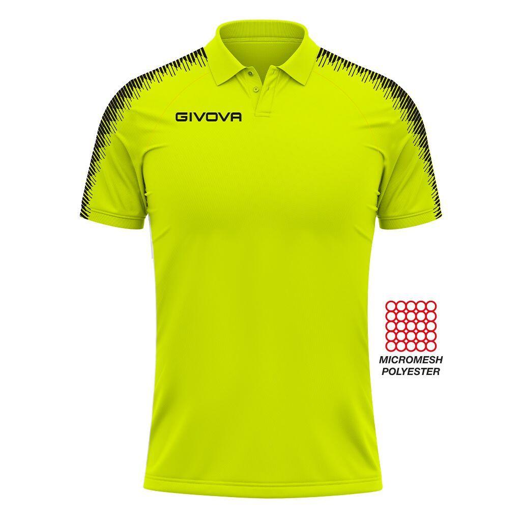 Givova Fluo Żółta Koszulka Polo 2XL - Oddychająca i Lekka